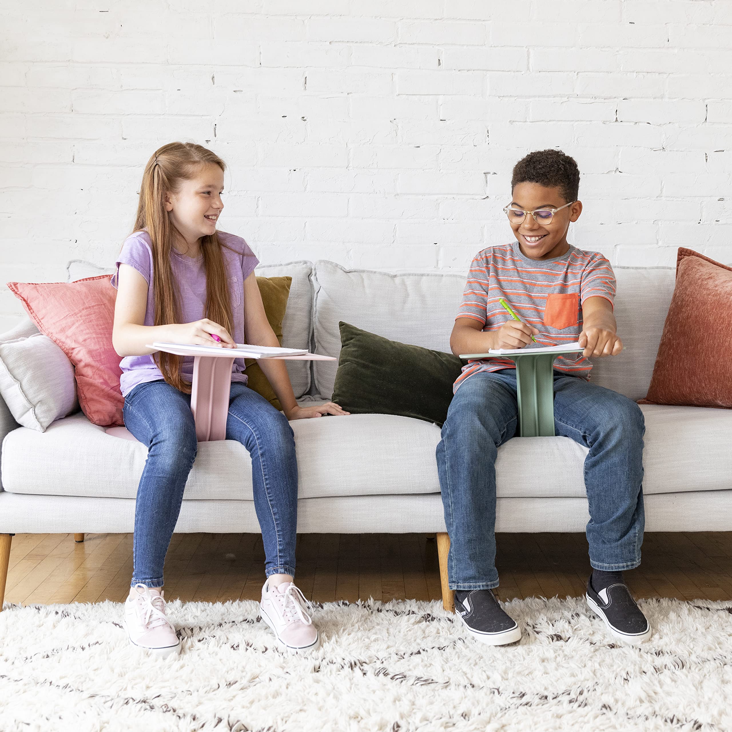 ECR4Kids The Surf Portable Lap Desk for Kids - Lightweight & Adjustable Study Table for Home, School, or Travel - Flexible Seating Classroom Furniture in Sage Green