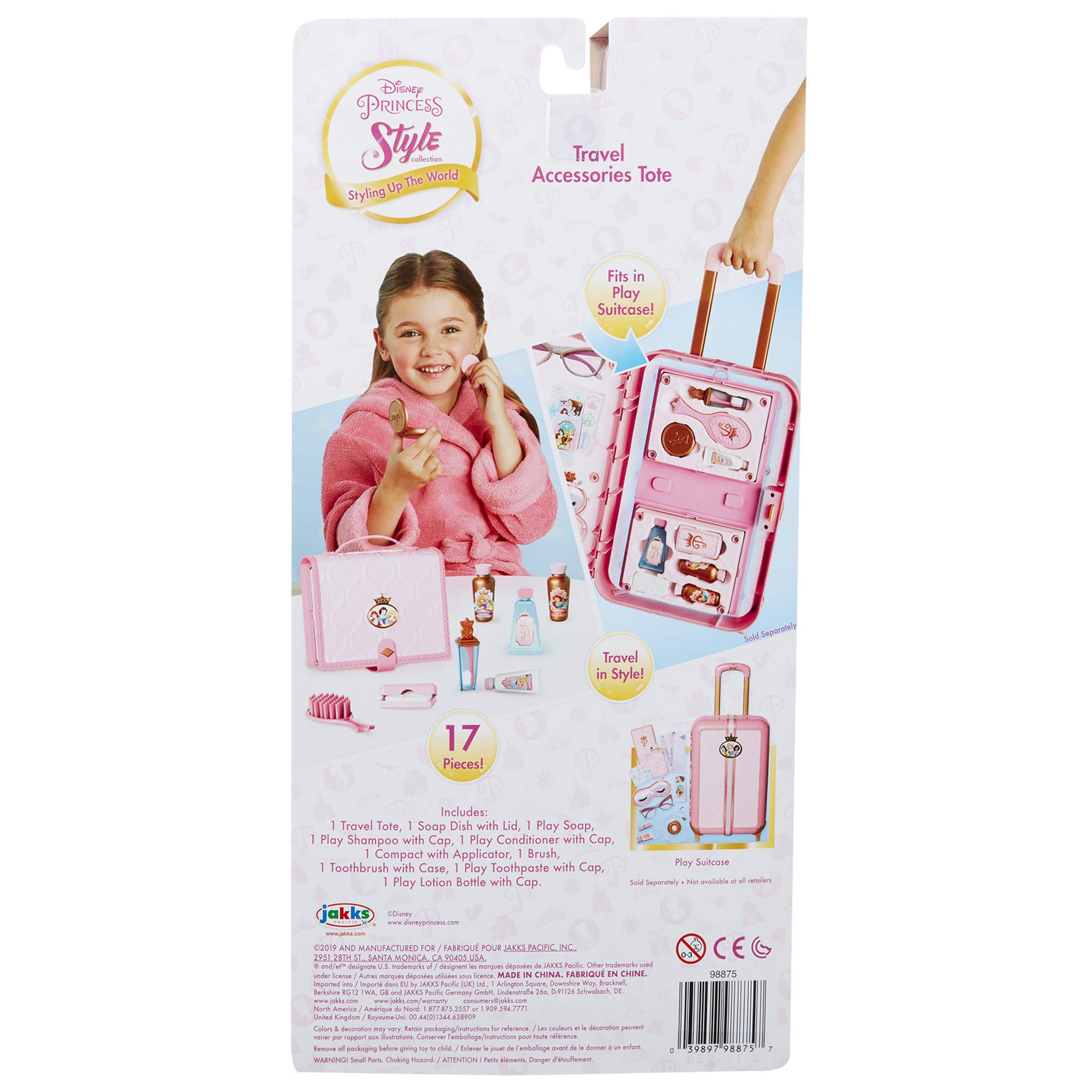 Disney Princess Style Travel Accessories Kit - Pink Luggage Set for Girls | Perfect for Family Vacations, School Trips & Airplane Travel