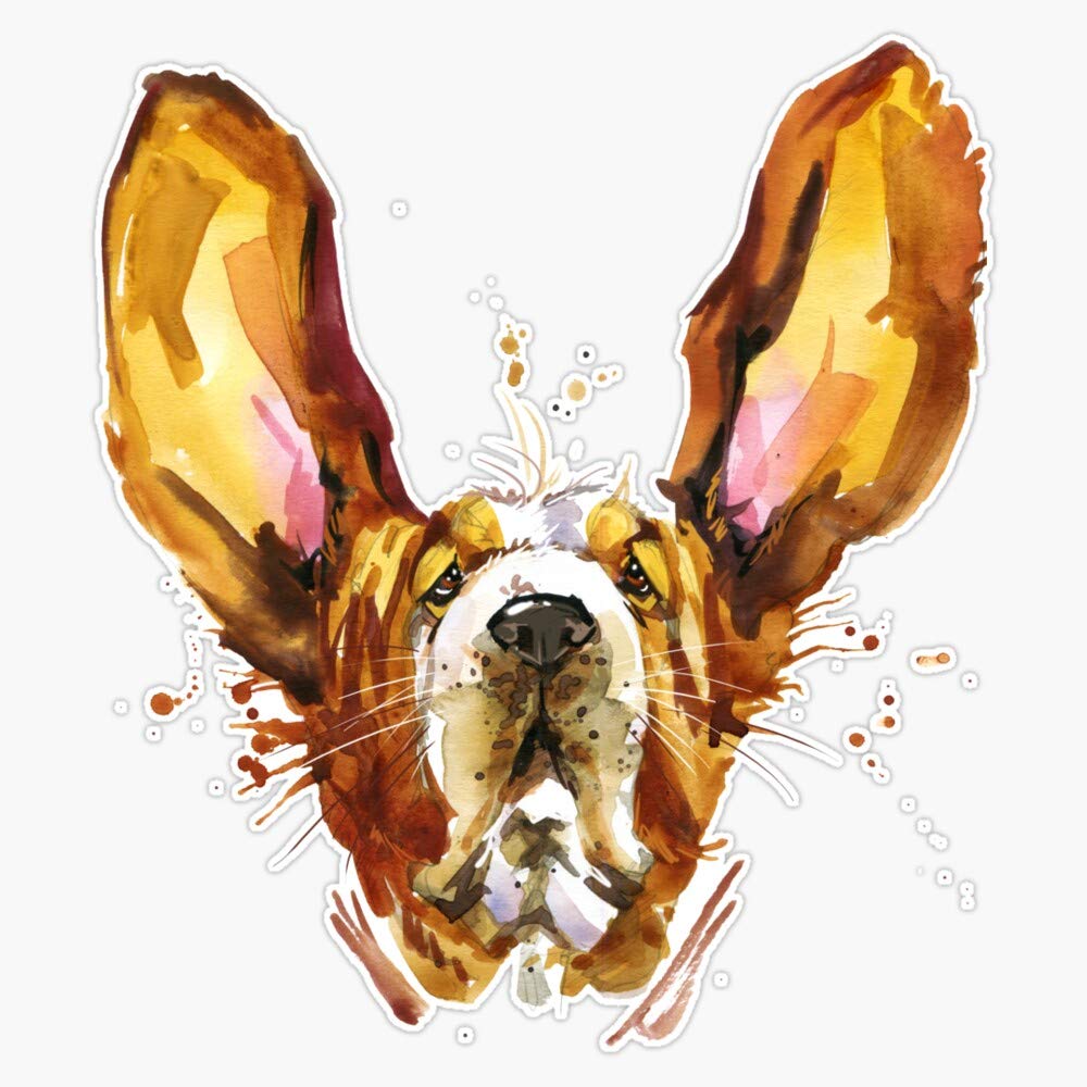 Basset Hound Dog Vinyl Waterproof Sticker - 5