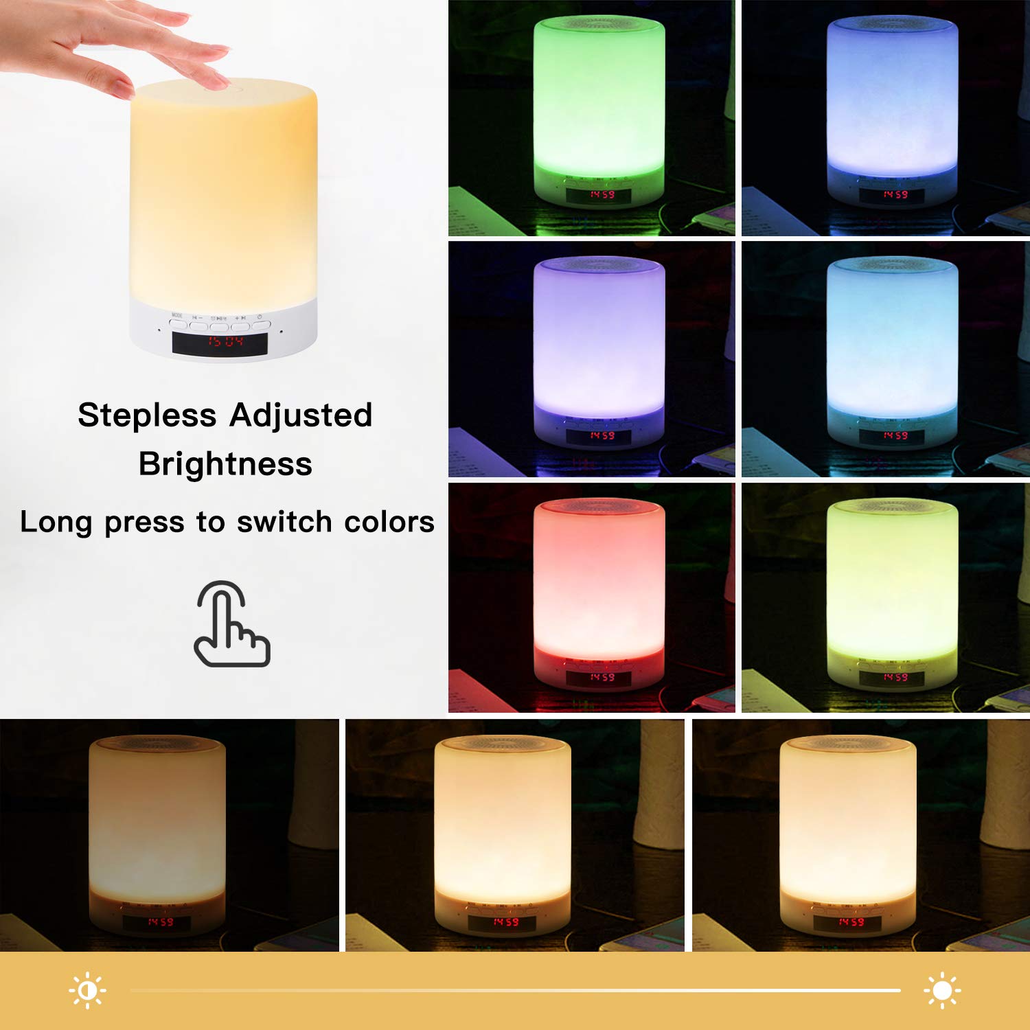 Personalized Engraved Touch Table Lamp with Bluetooth Speaker - Custom Night Light for Mom, Mother's Day & Birthday Gift Idea - Perfect for Bedroom, Nursery, or Office Desk