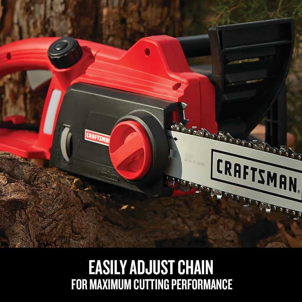 Refurbished CRAFTSMAN CMECS600 16-Inch 12-Amp Electric Chainsaw with Full Manufacturer Warranty - Perfect for Tree Trimming, Firewood Cutting, and DIY Woodworking Projects