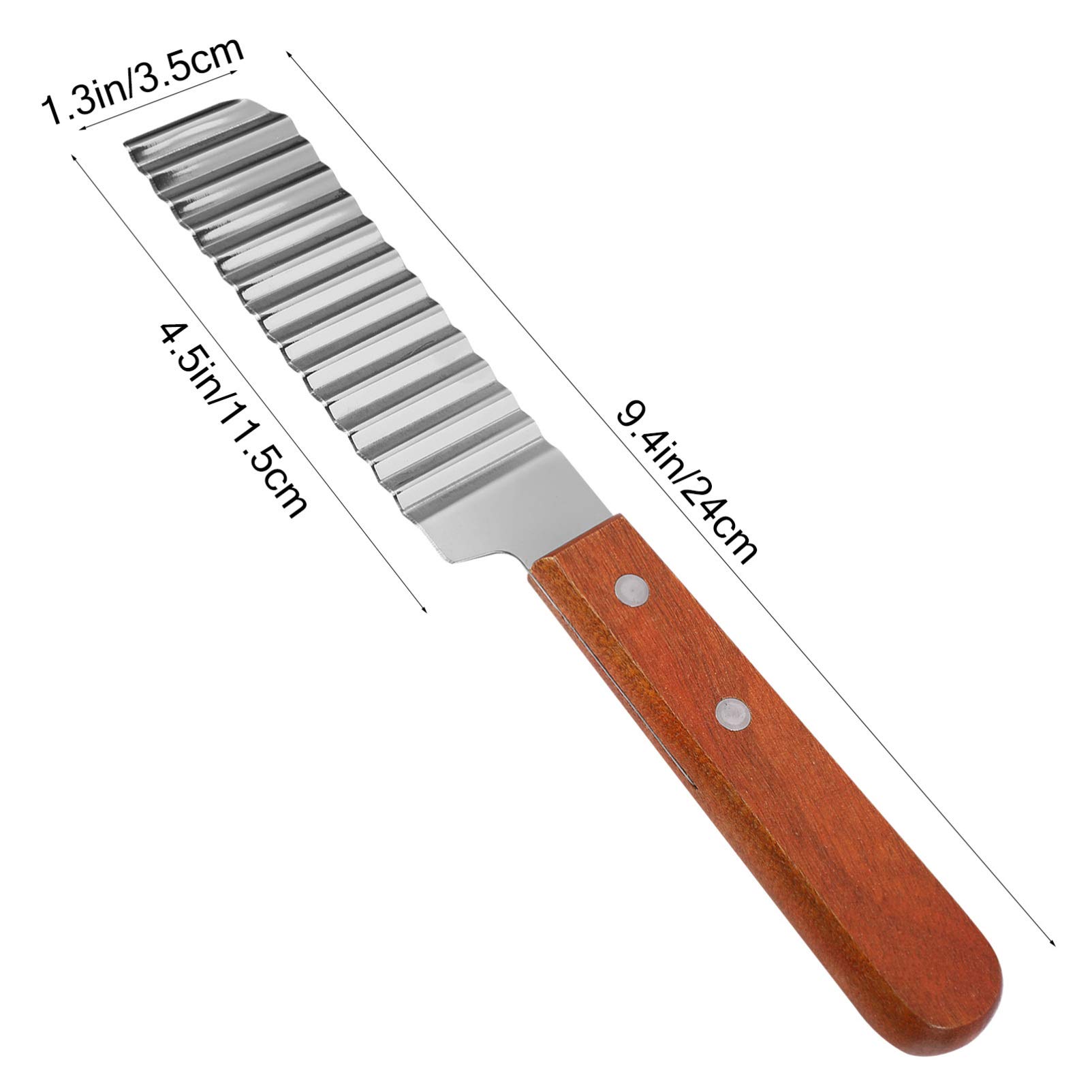 2-Pack Stainless Steel Wavy Potato Slicer - Crinkle Cut French Fry Maker for Home Kitchen, Perfect for Making Homemade Chips, Wedges & Salad Garnish
