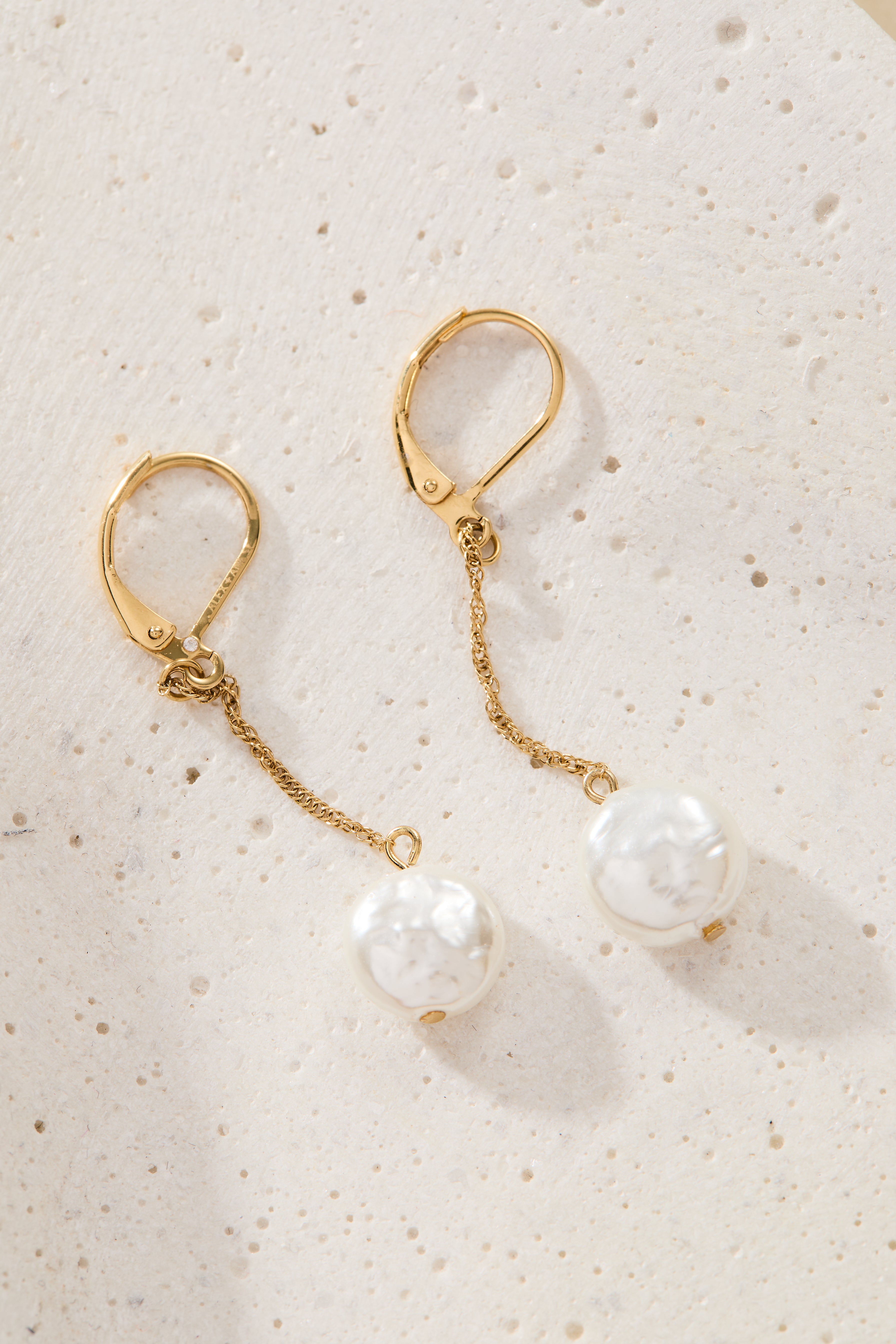 Elegant Coin Pearl Lever Back Earrings for Women – Perfect for Weddings, Parties & Everyday Wear