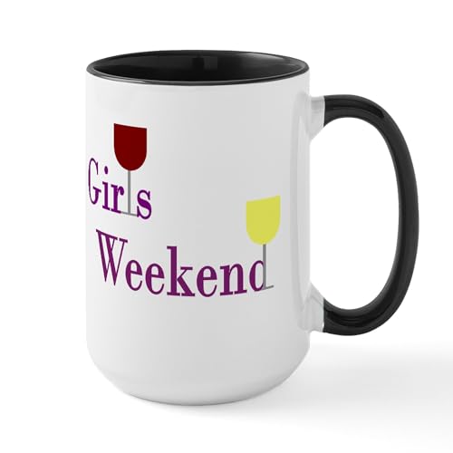 White/Black Inside - Girls Weekend Wine Large Mug
