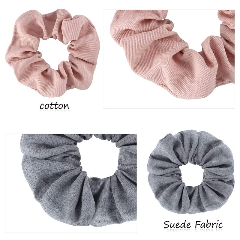 9-Piece Matte Scrunchies Hair Ties Set - Thick Elastic Hair Bands for Women & Girls - Soft Small Colorful Hair Ropes Ponytail Holders (Perfect for Workouts, Office, School & Everyday Styling)