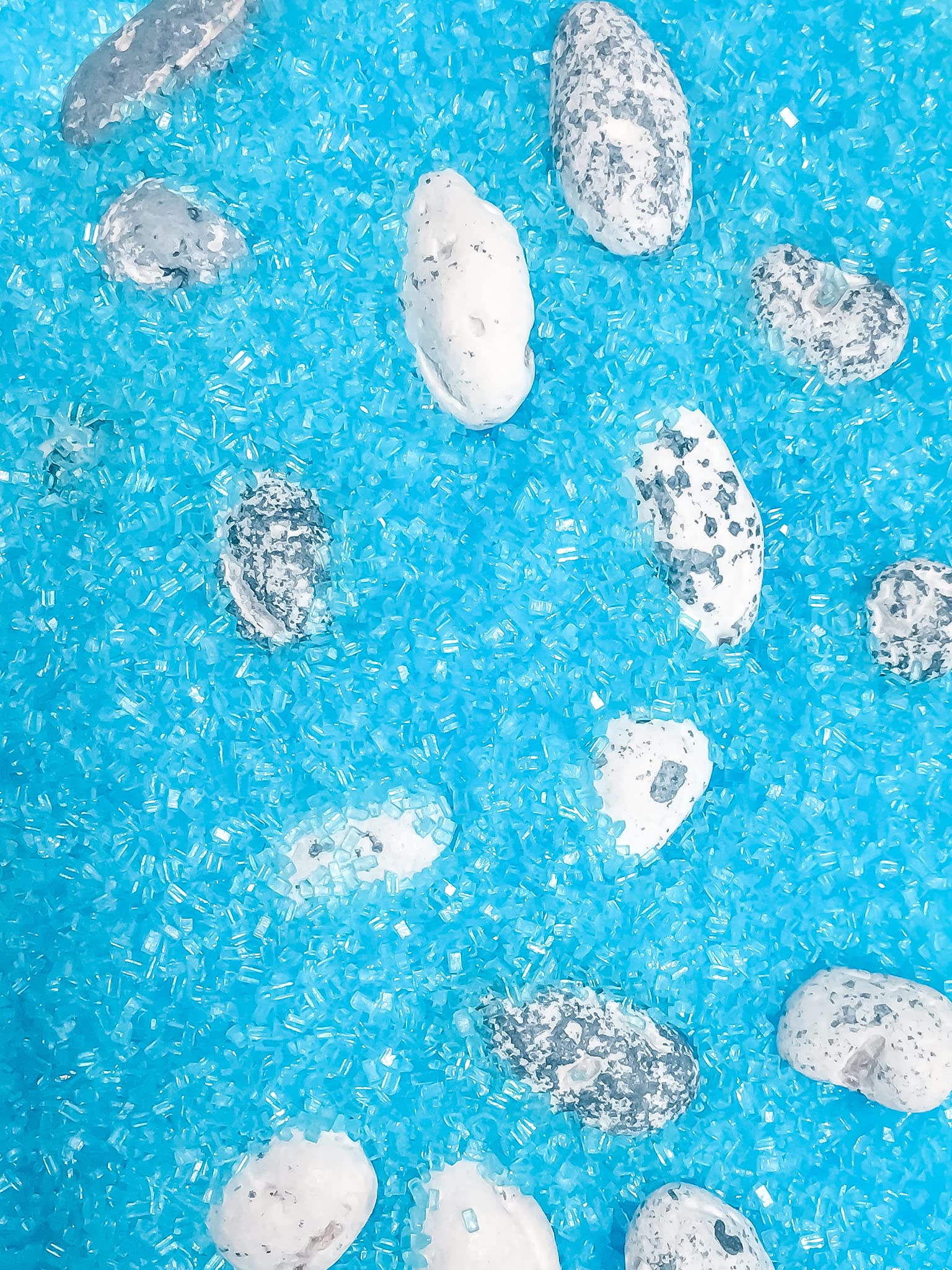 Edible Beach Ocean Water Cake & Cupcake Topper - Pebbles & Sparkling Water Confetti Sprinkles for Birthday, Wedding, and Party Dessert Decorations
