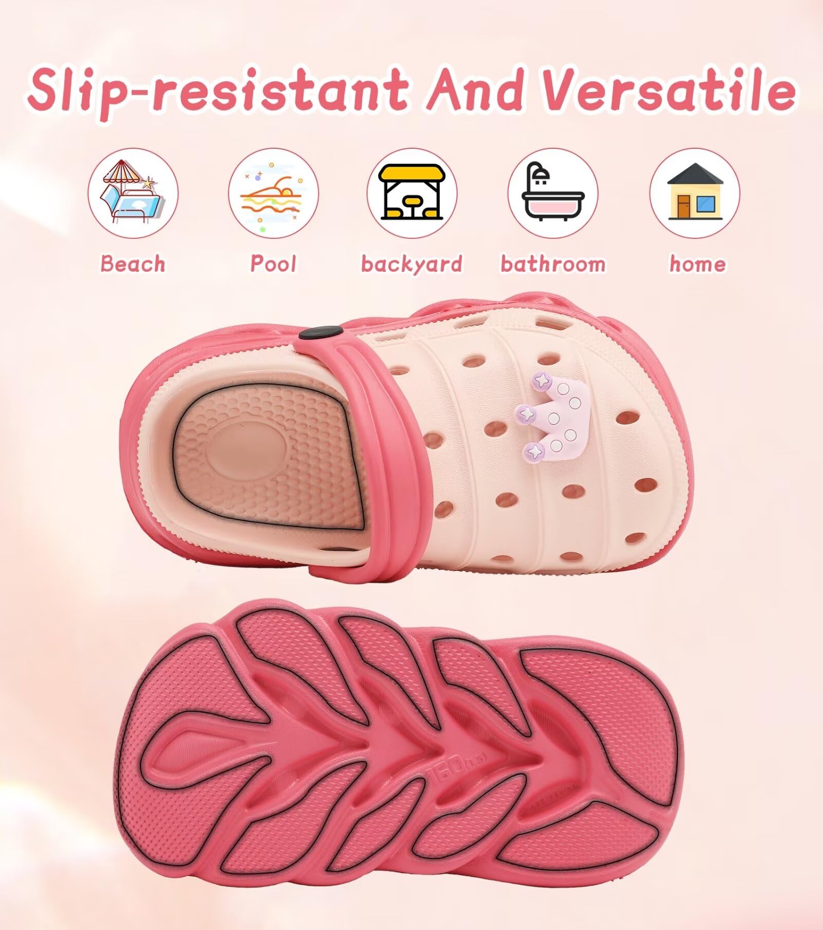 **Toddler Kids Clogs - Slip-On Slide Sandals for Boys & Girls - Comfortable Beach, Pool & Garden Slippers - Perfect for Summer Outdoor Play**