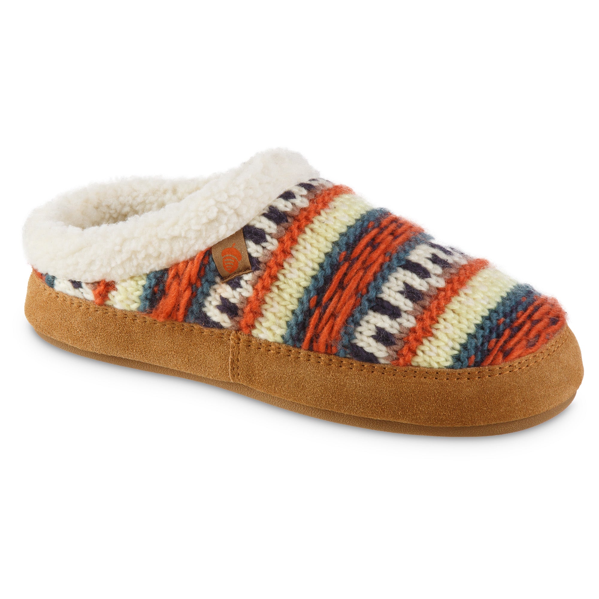Women's Fairisle Knit Clog Slippers with Non-Slip Indoor/Outdoor Sole - Cozy House Shoes for Winter, Home, Office & Errands