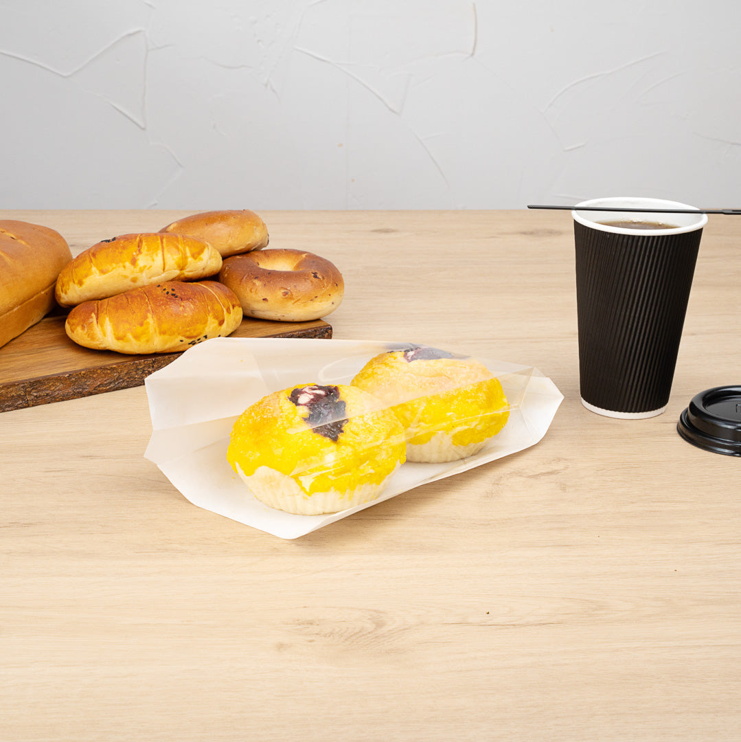 White Paper Medium Bread Bags with Side Window - 6 x 2.5 x 10 Inches - Pack of 100 - Perfect for Bakery, Deli & Food Storage