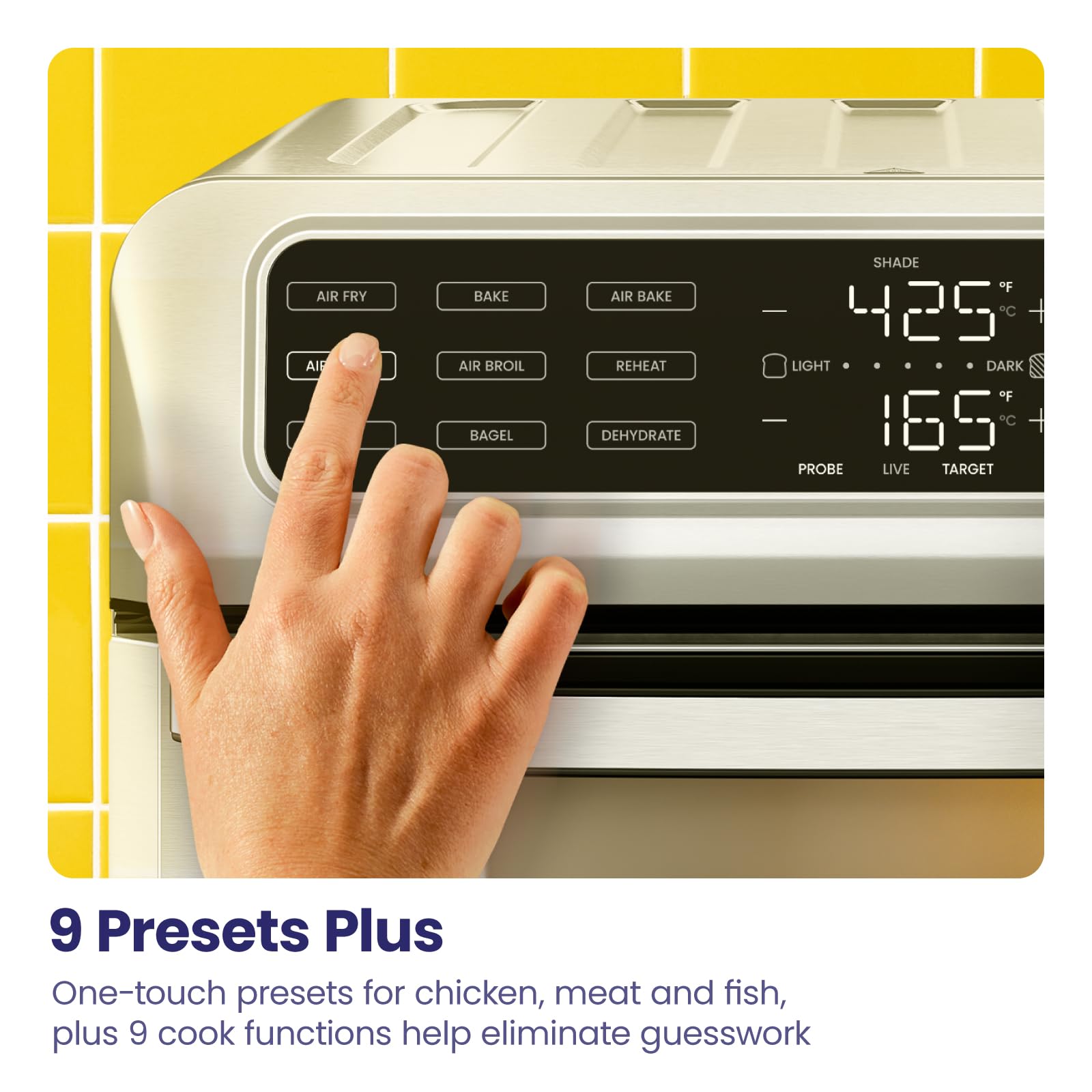 Chefman 12-in-1 Air Fryer Toaster Oven Combo with Probe Thermometer - 20QT Stainless Steel Convection Countertop Oven for Baking, Roasting & Toasting - Fits 10