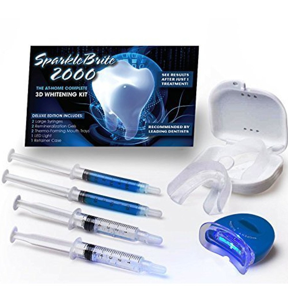 SparkleBrite Professional 3D At-Home Teeth Whitening Kit - First Class Edition - Brighten Your Smile with Safe & Effective Whitening Strips - Perfect for Weddings, Job Interviews & Special Occasions