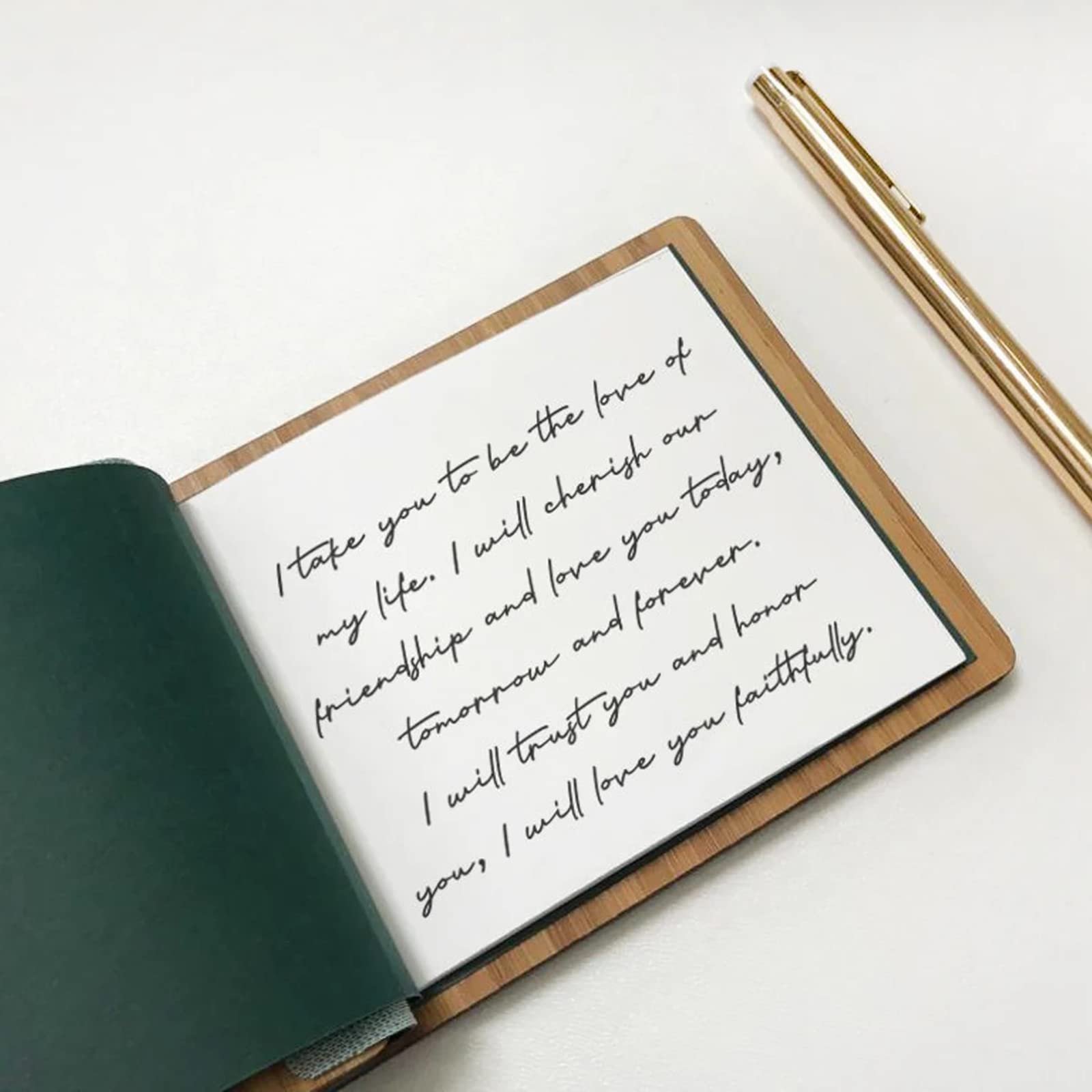 Personalized Wooden Wedding Vow Book Set - His & Hers Keepsake for Vow Renewals & Ceremonies