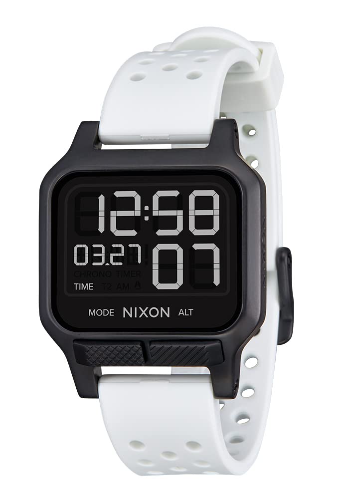 NIXON Heat A1320 Digital Sports Watch for Men & Women - 100M Water Resistant, Ultra Thin Lightweight Design with 38mm LCD Display & 20mm PU Band - Perfect for Running, Workout, Swimming & Outdoor Activities