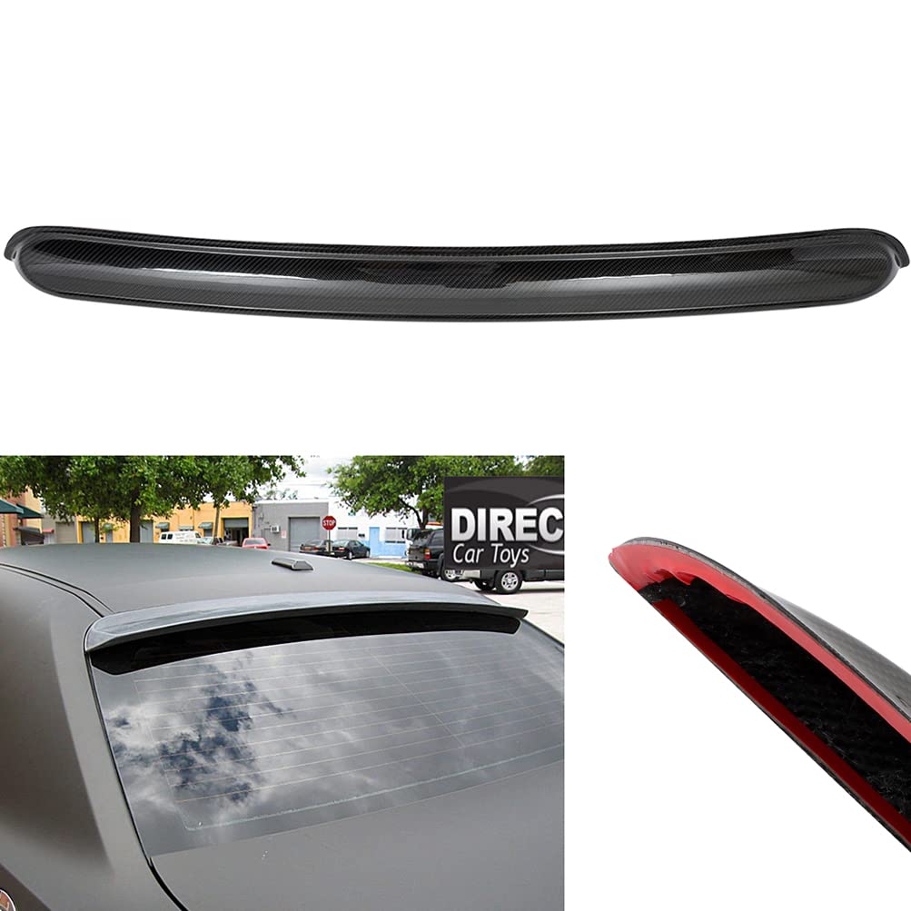 Carbon Fiber Rear Roof Spoiler for Dodge Challenger 2008-2021 - Glossy Black Rear Window Roof Top Spoiler Wing - Enhances Aerodynamics & Sporty Look for Street Racing & Car Shows