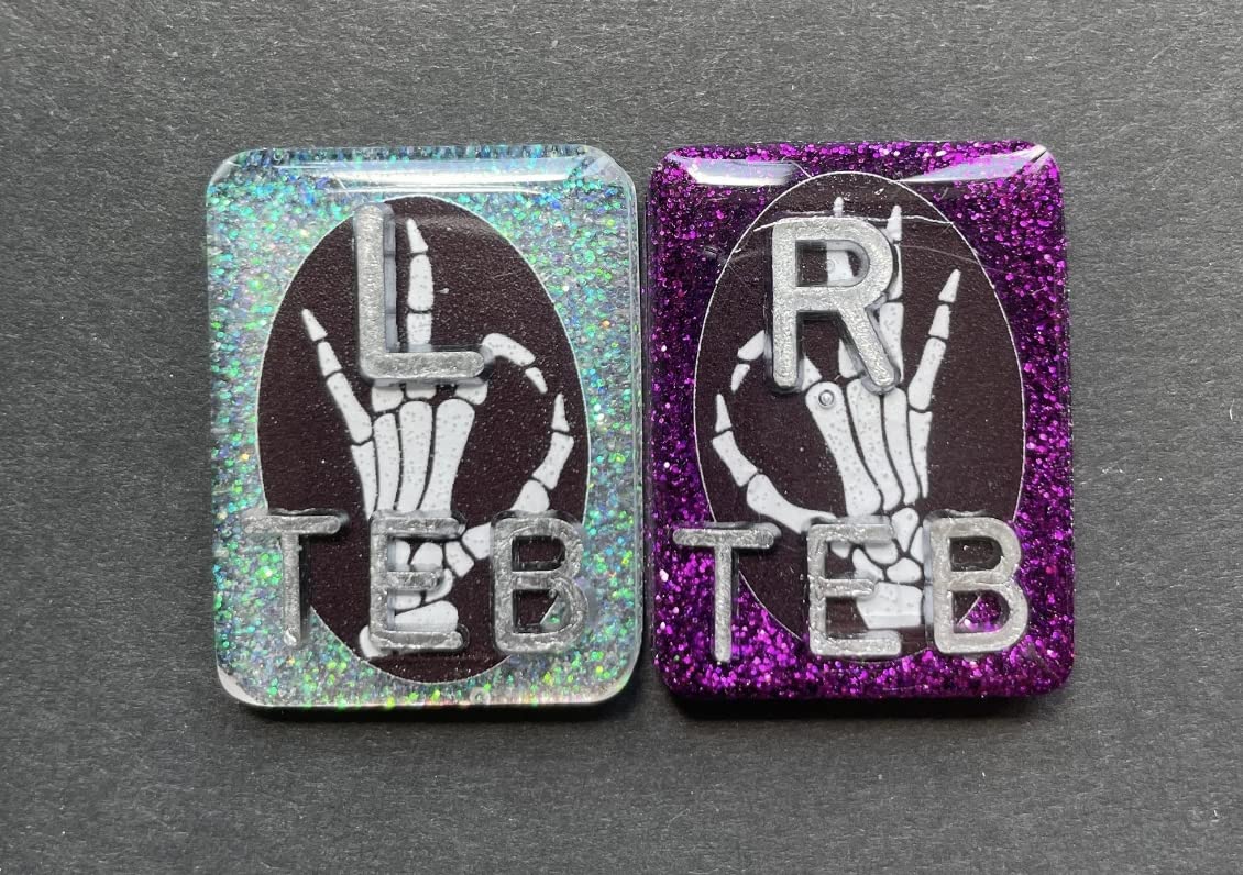 Skeleton Hand X-ray Markers - Personalized Rectangle Glitter Markers with 2-3 Initials - Perfect for Radiologists, Medical Students & Halloween Decor