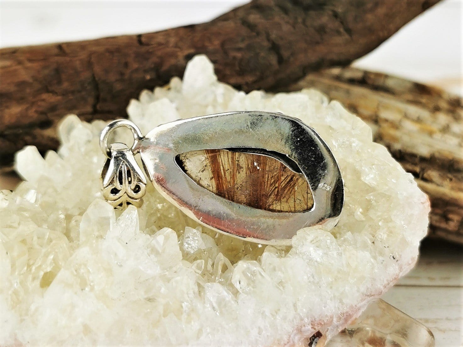 Natural Copper Rutile Quartz Pendant Necklace - Healing Crystal Jewelry for Energy Protection & Spiritual Balance | Perfect for Meditation, Reiki, and Chakra Healing