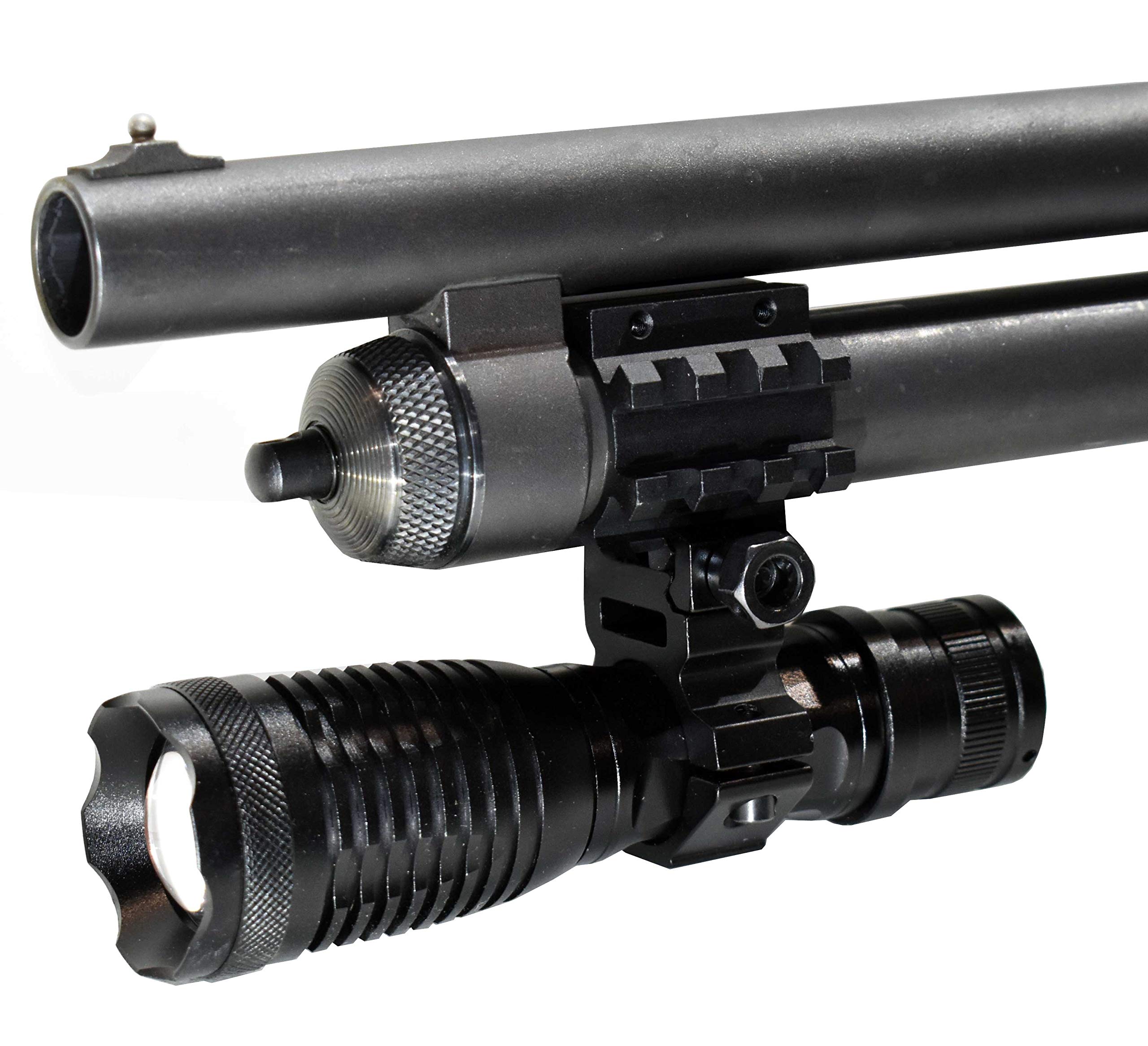 1500 Lumen Trinity Tactical Flashlight for H&R 1871 Pardner Shotgun 12 Gauge Pump - Single Rail Mount for Home Defense & Hunting Accessories