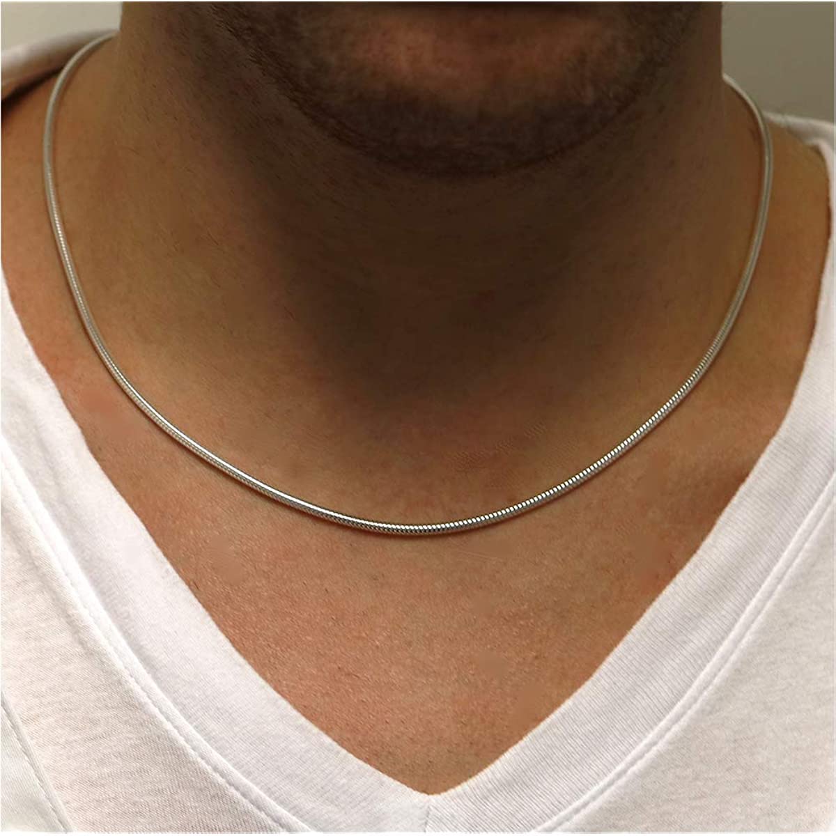 ARGENTO REALE 925 Sterling Silver Snake Chain Necklace 2MM-5MM | Italian Made Round Flexible Necklace 16-30 Inches | Elegant Jewelry for Women, Gift for Her, Wedding & Everyday Wear