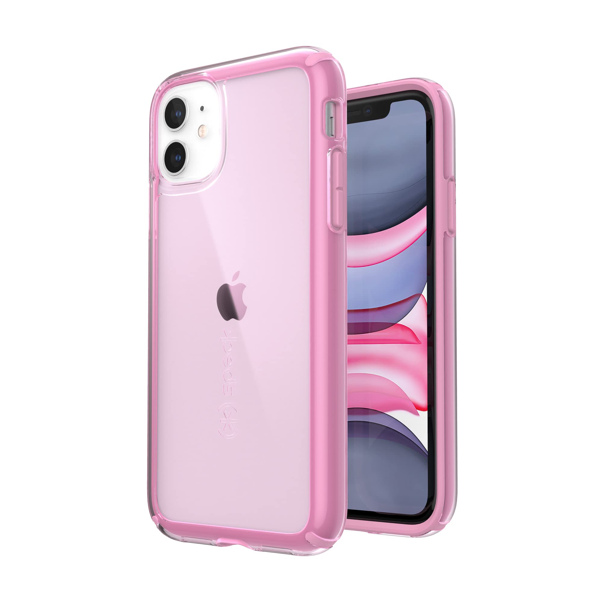 Speck iPhone 11 Case with Drop Protection & Shock Absorption - Dual Layer Design, Slim Fit for iPhone 11 & XR - Pink Tint GemShell | Perfect for Everyday Use, Travel & Outdoor Activities