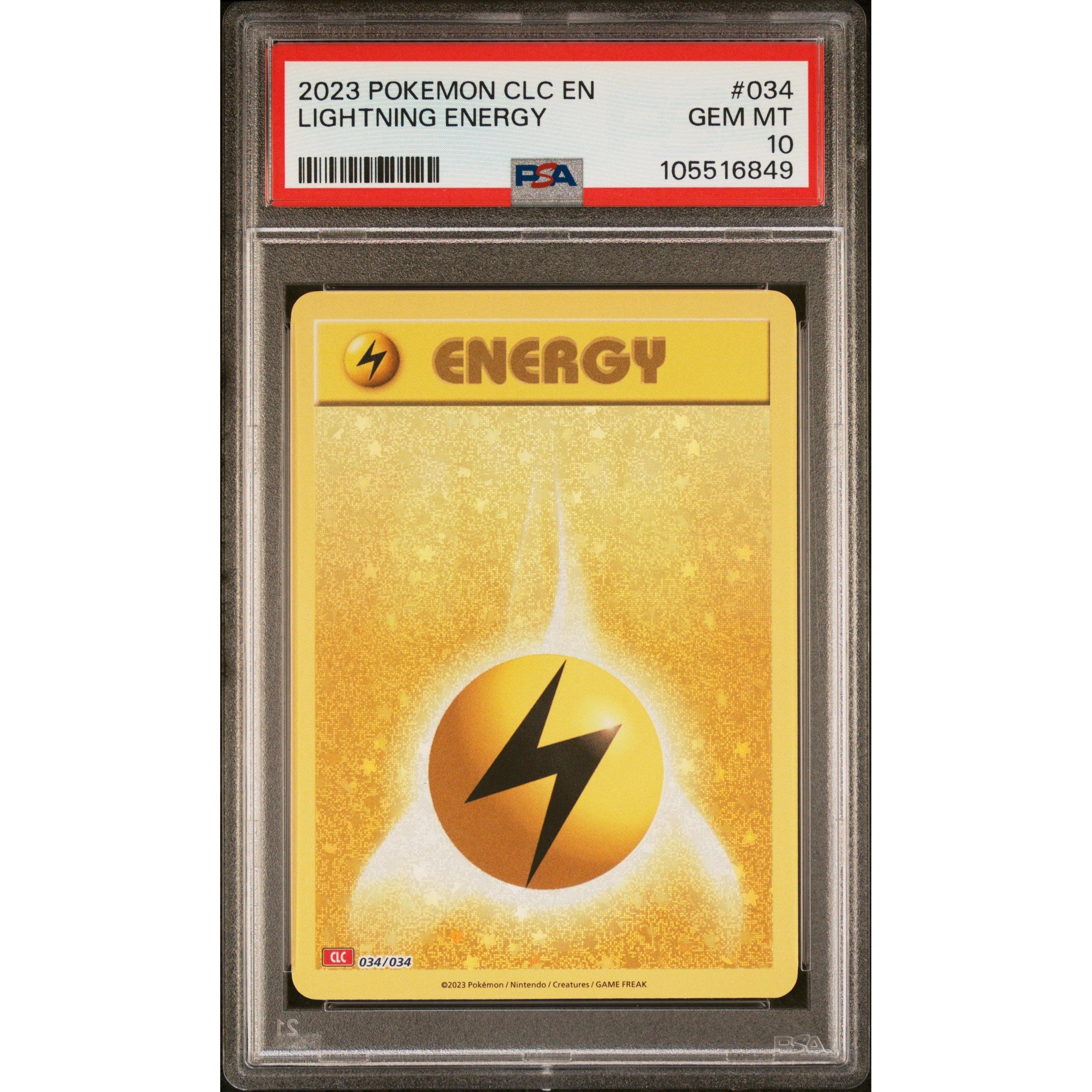 2023 Pokemon Classic Collection Lightning Energy 034/034 PSA 10 Graded Card - Perfect for Collectors, Trading & Competitive Play