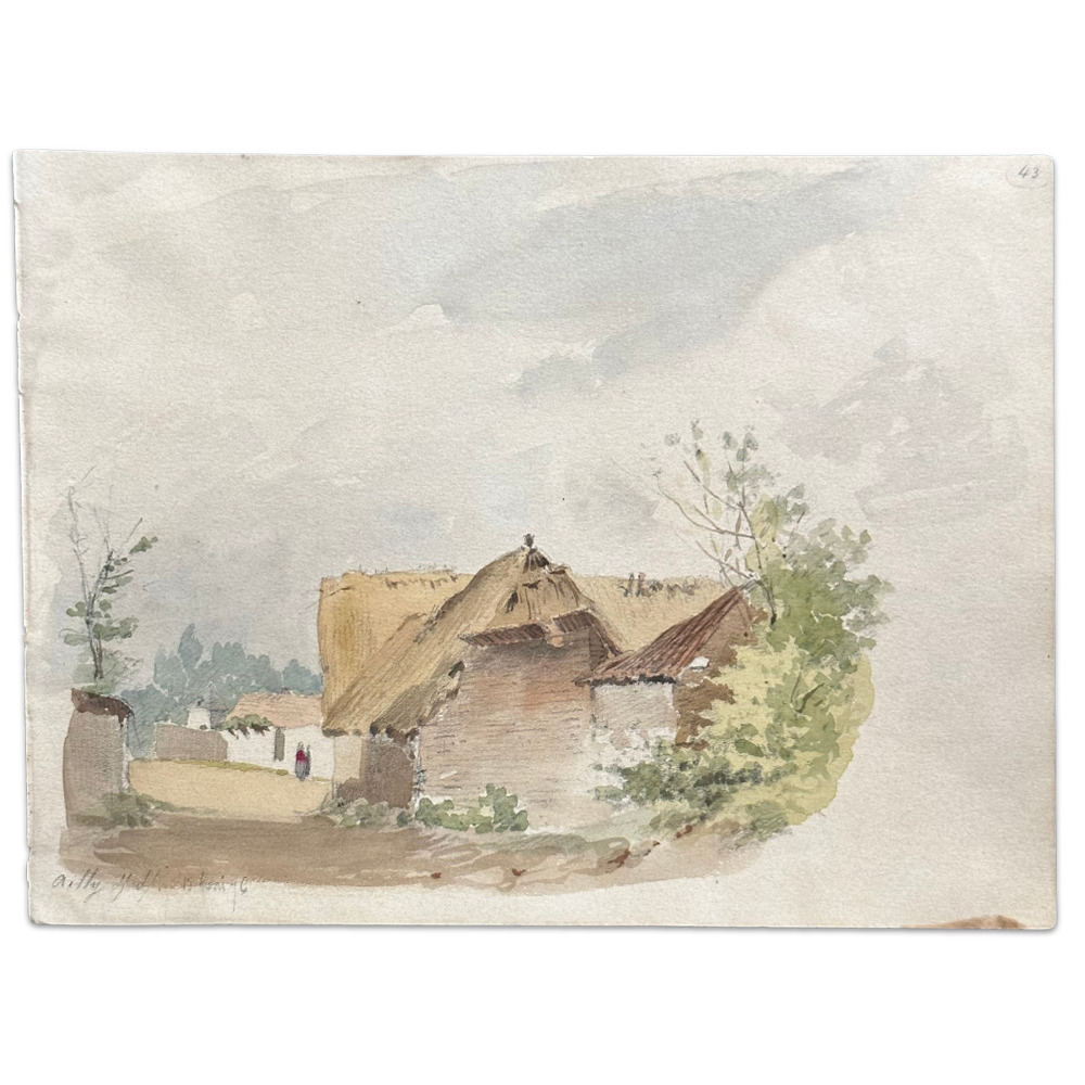 Antique 19th Century French Watercolor Painting by Alphonse Baril - Vintage Wall Art for Home Decor, Office & Gallery Display