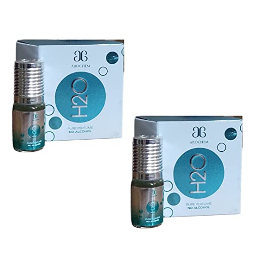 Bashaji Attar H2O - Authentic Organic Long-Lasting Unisex Roll-On Perfume Oil, 2ml (Pack of 2) - Perfect for Daily Wear, Special Occasions & Gift Giving