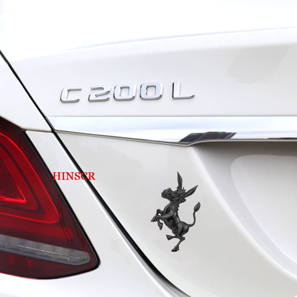 Donkey Metal 3D Car Hood Emblem - Black Decorative Badge Sticker for Car, Motorcycle, Laptop, Backpack - Perfect for Personalizing Vehicles and Accessories