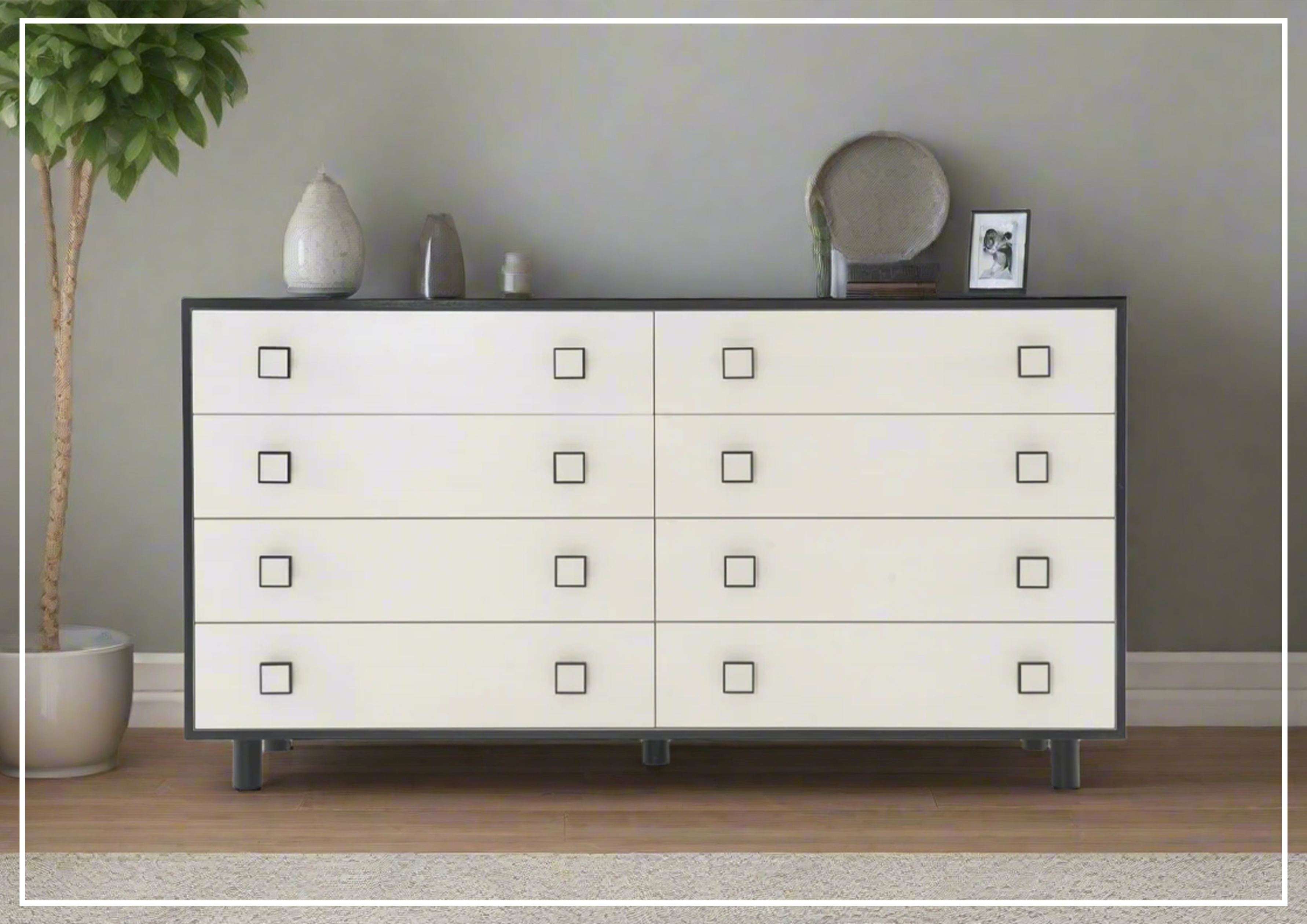 Bernhardt Silhouette 8-Drawer Wooden Dresser - Solid Wood Chest of Drawers for Bedroom, Living Room & Office Storage | Stylish Home Furniture for Organizing Clothes, Linens & Essentials