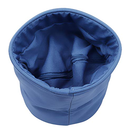 ZALING Travel Cosmetic Bag - Waterproof Barrel Makeup Organizer with Zipper | Multi-Functional Toiletry Bucket Bag for Women | Perfect for Airplane Carry-On, Gym & Vacation Storage (Blue)