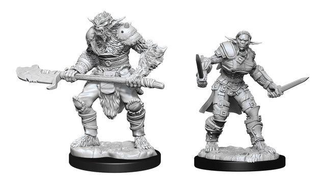 Bugbear Barbarian & Bugbear Rogue Unpainted Miniatures Set - WIZ90311 for Dungeons & Dragons, Pathfinder RPG Tabletop Gaming - Perfect for D&D Campaigns, Fantasy Battles & Miniature Painting Projects