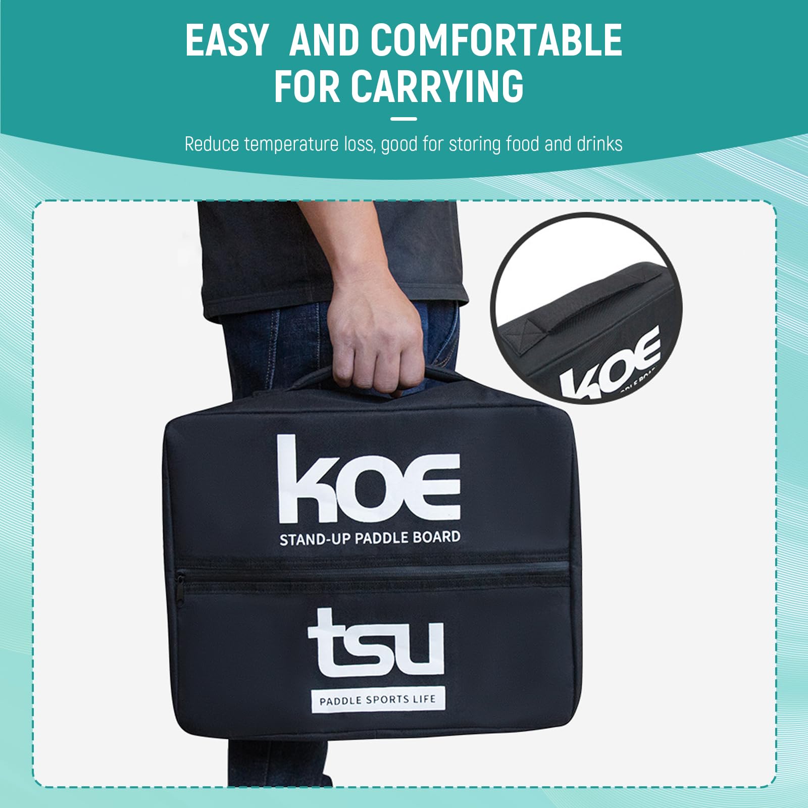 **Colaxi Waterproof Stand Up Paddleboard Cooler Deck Bag - Portable & Durable Food Storage with Sealed Zipper for Boating, Picnics, Camping, Sports Events - Perfect for Outdoor Adventures & Beach Days**