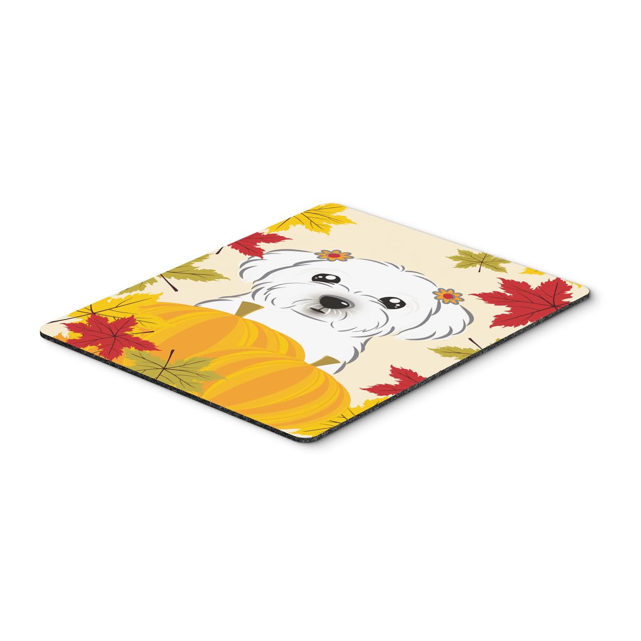 Caroline's Treasures BB2014MP Large Multicolor Maltese Thanksgiving Mouse Pad, Hot Pad & Trivet - Perfect for Office, Kitchen & Holiday Decor