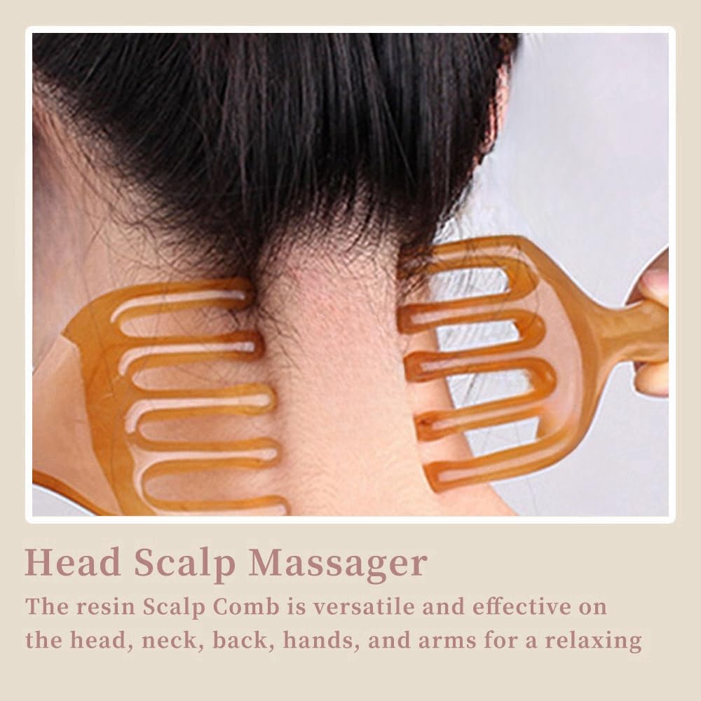 Handheld Resin Scalp Massager Comb - Relaxing Head Massage Tool for Stress Relief & Tension Release - Set of 2 - Perfect for Home, Office & Travel Use