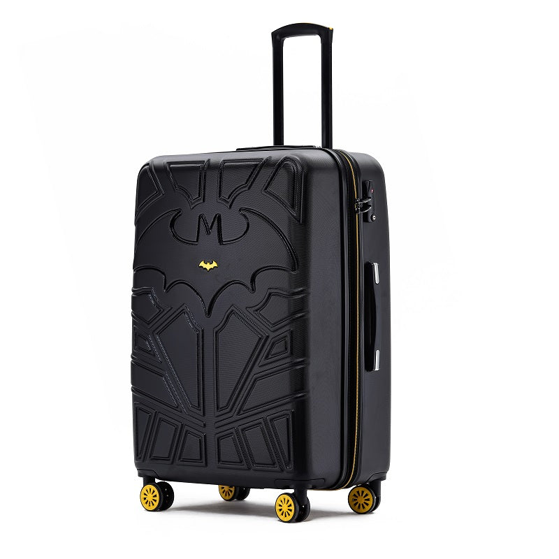 Batman 28-Inch Large 4-Wheel Hard Shell Suitcase - Black Luggage for Travel, Business Trips & Vacation | Durable Spinner Carry-On