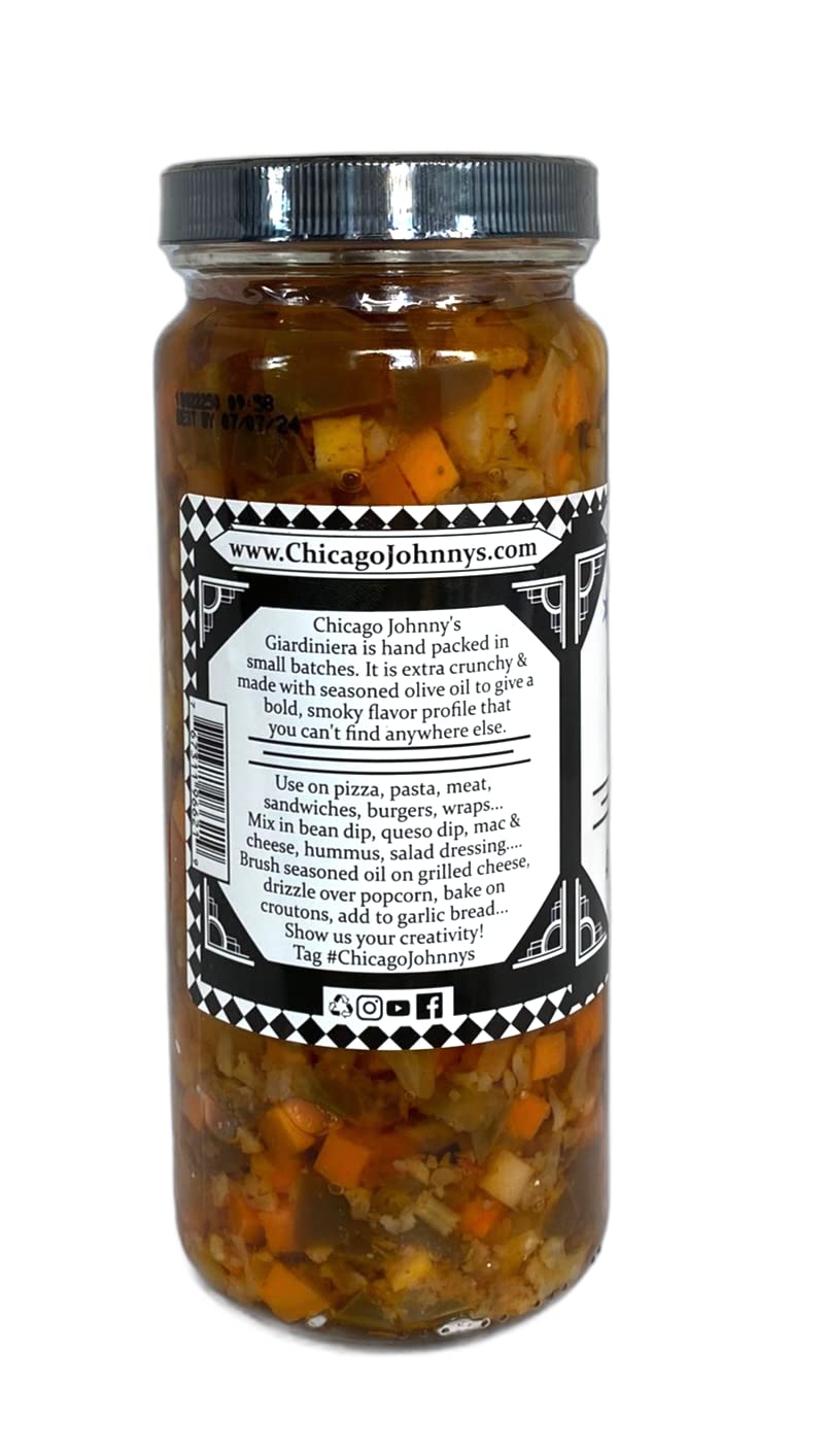 Gourmet Mild Giardiniera - Handcrafted Italian Pickled Vegetables in Premium Olive Oil | Perfect for Sandwiches, Salads & Charcuterie Boards
