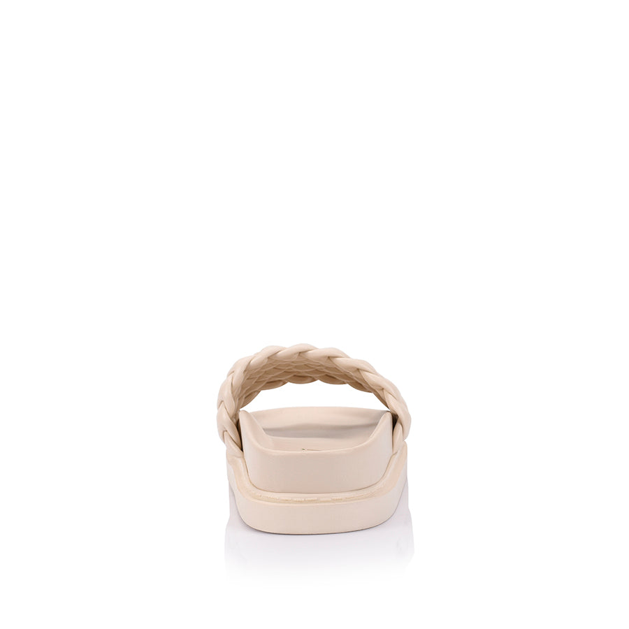 Bruce Footbed Slides for Men & Women - Comfortable Arch Support Sandals in Bone White - Perfect for Beach, Pool, and Indoor Wear