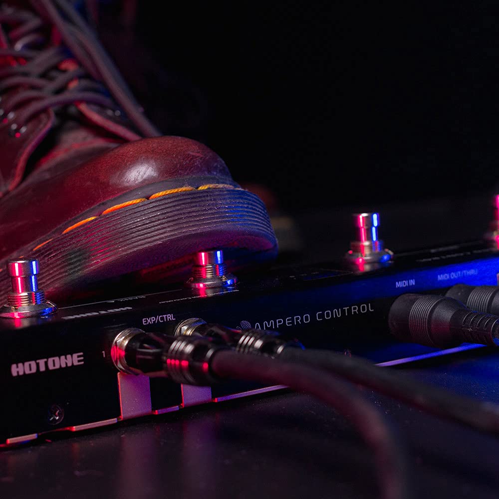 HOTONE MIDI Foot Controller Pedal - Bluetooth Ampero Control with 4 Buttons for Guitar Effects & Music Production | Perfect for Live Performances & Studio Recording