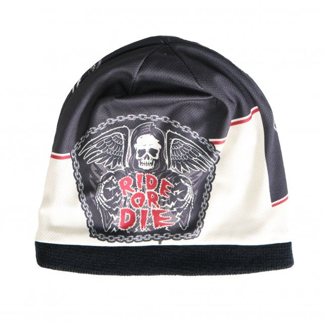 Hot Leathers Sublimated Rough Cut Ride or Die Reaper Beanie - 3D Printed Skull Design for Motorcycle Riders & Biker Gangs - Perfect for Cold Weather Riding and Biker Events