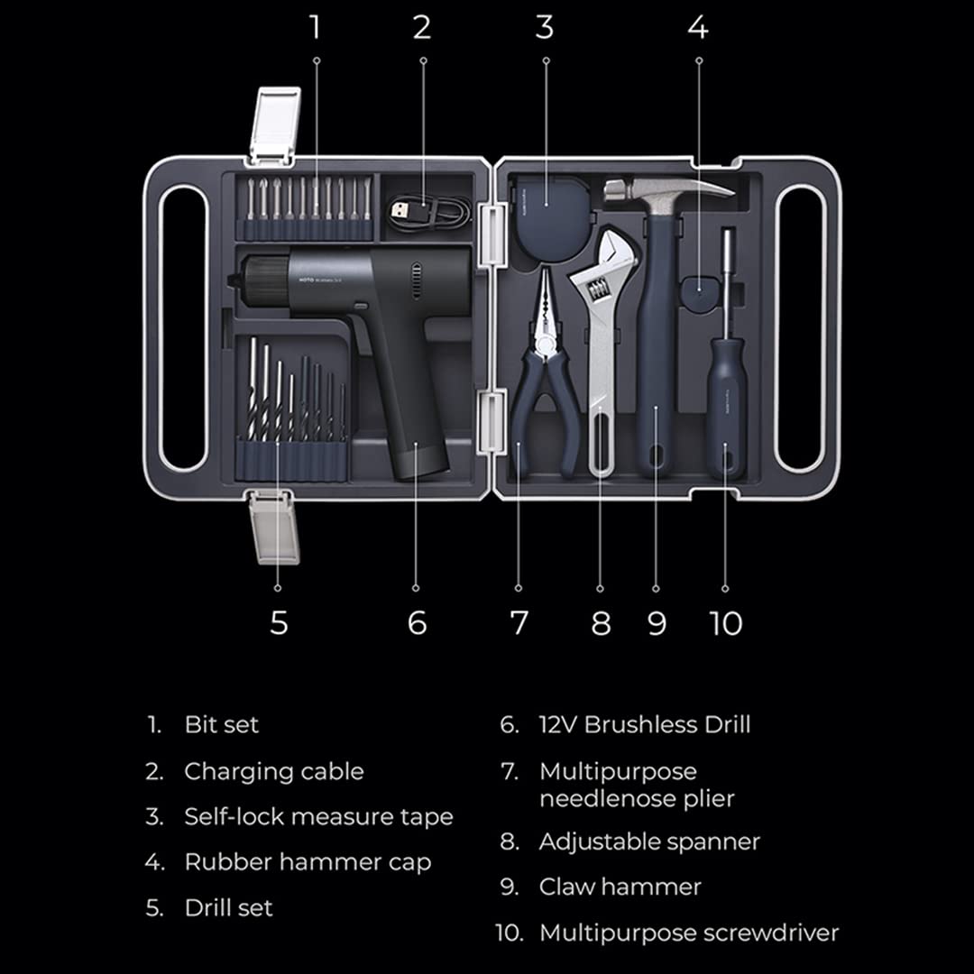 HOTO 12V Cordless Brushless Drill & 3.6V Electric Screwdriver Combo Kit - Perfect for DIY Home Projects, Furniture Assembly, and Professional Construction Work