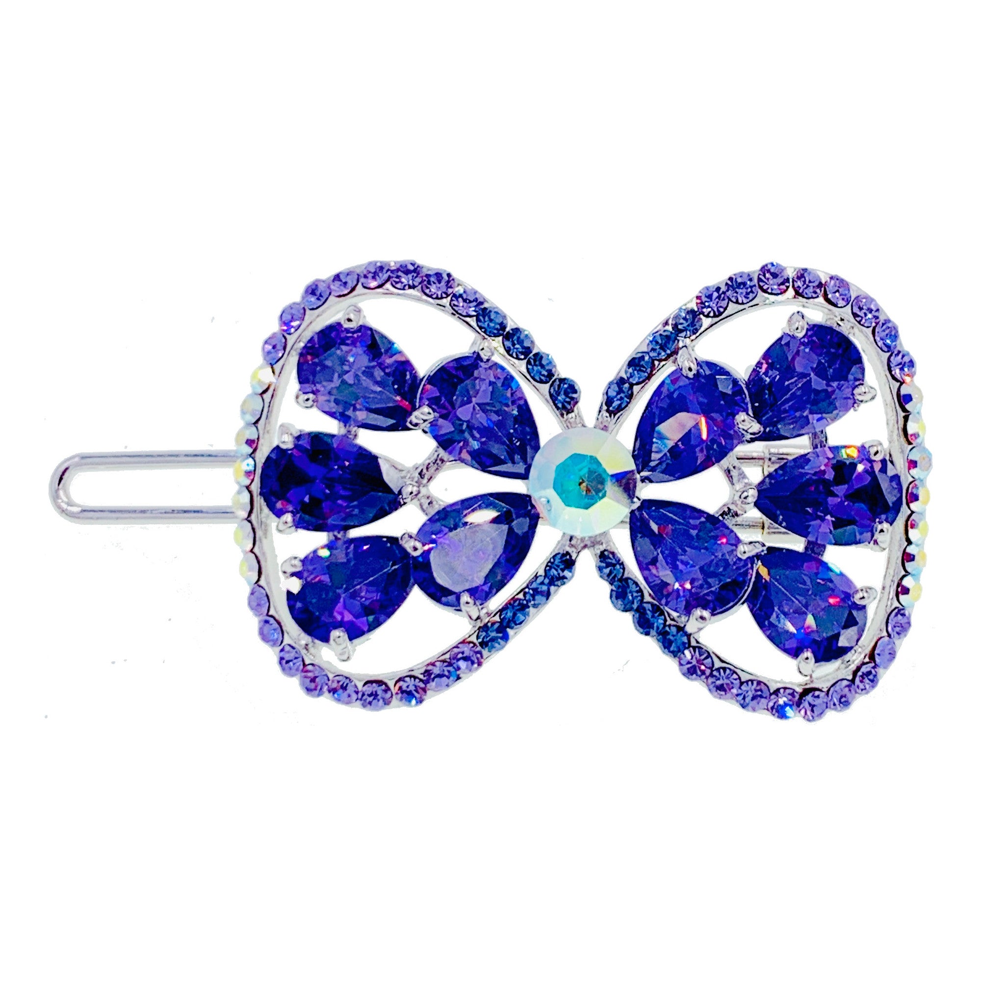 Aubrieta Bow Hair Clip with Swarovski Crystals - Elegant Hair Accessory for Weddings, Parties & Special Occasions