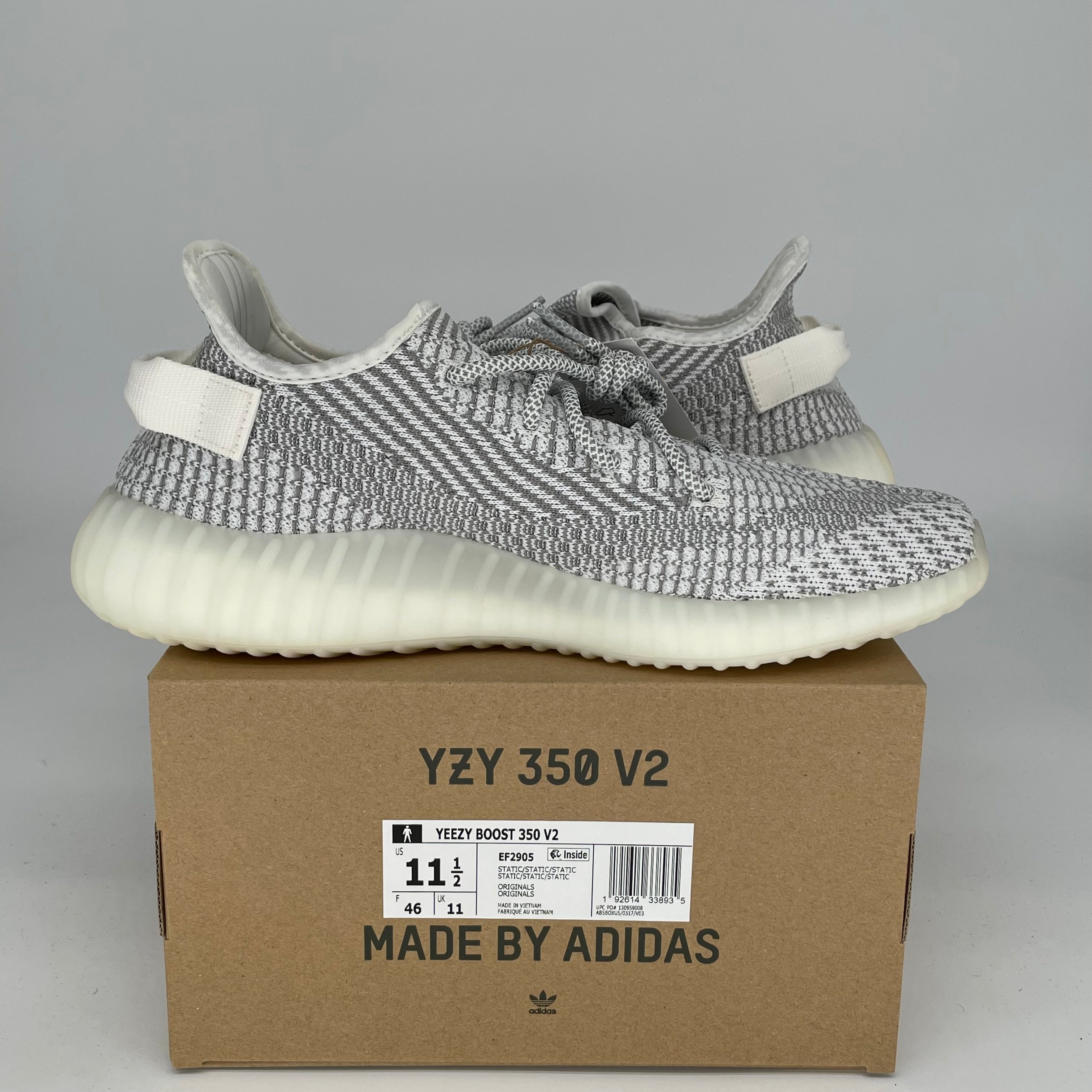 Adidas Yeezy Boost 350 V2 Static Reflective - Men's Size 11.5 (EF2905) | Running Shoes & Streetwear Fashion for Sneaker Enthusiasts