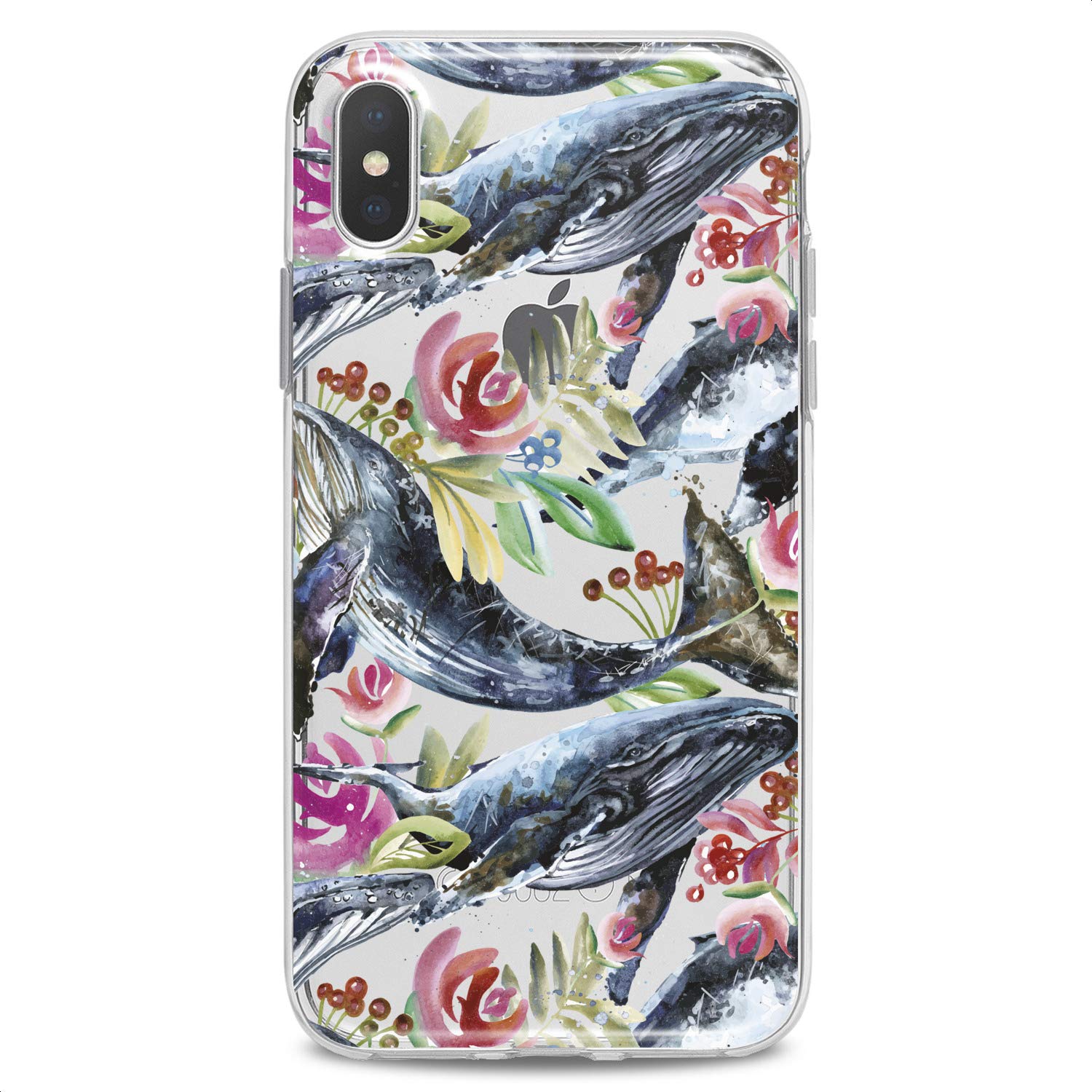 Premium TPU Phone Case for iPhone 16/15/14/13/12/11 Pro Max/Plus/Mini/XS/XR/X/8+/7/6/5/SE - Slim Flexible Silicone Cover with Cute Whale, Orca & Floral Print Designs - Perfect for Women & Girls (Clear Protective Case for Everyday Use & Gift Giving)