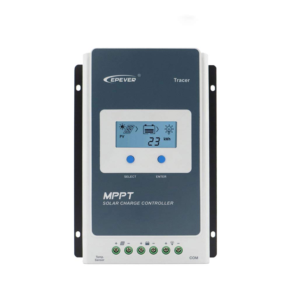 EPEVER 40A MPPT Solar Charge Controller 12V/24V Auto Voltage Detection, Negative Ground, Compatible with Lead-Acid & Lithium Batteries - Perfect for RV, Marine, Off-Grid Solar Systems