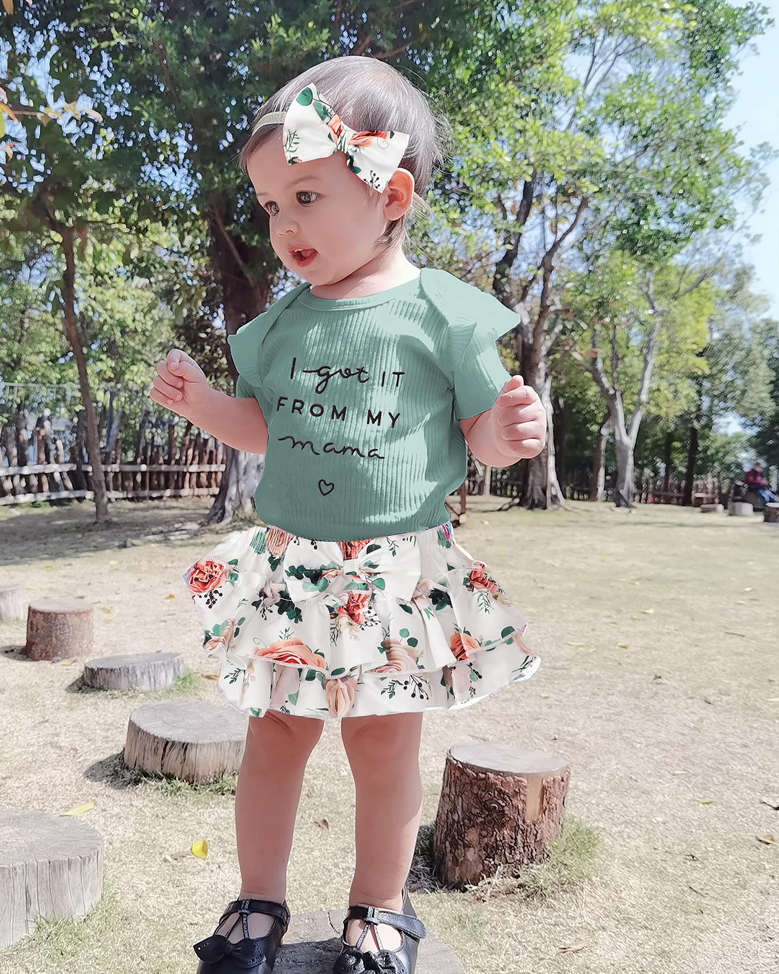 Mioglrie Newborn Baby Girl Clothes Set - Floral Romper & Shorts Outfit for Summer | Cute Infant Girl Fashion for Playdates, Beach & Photo Shoots