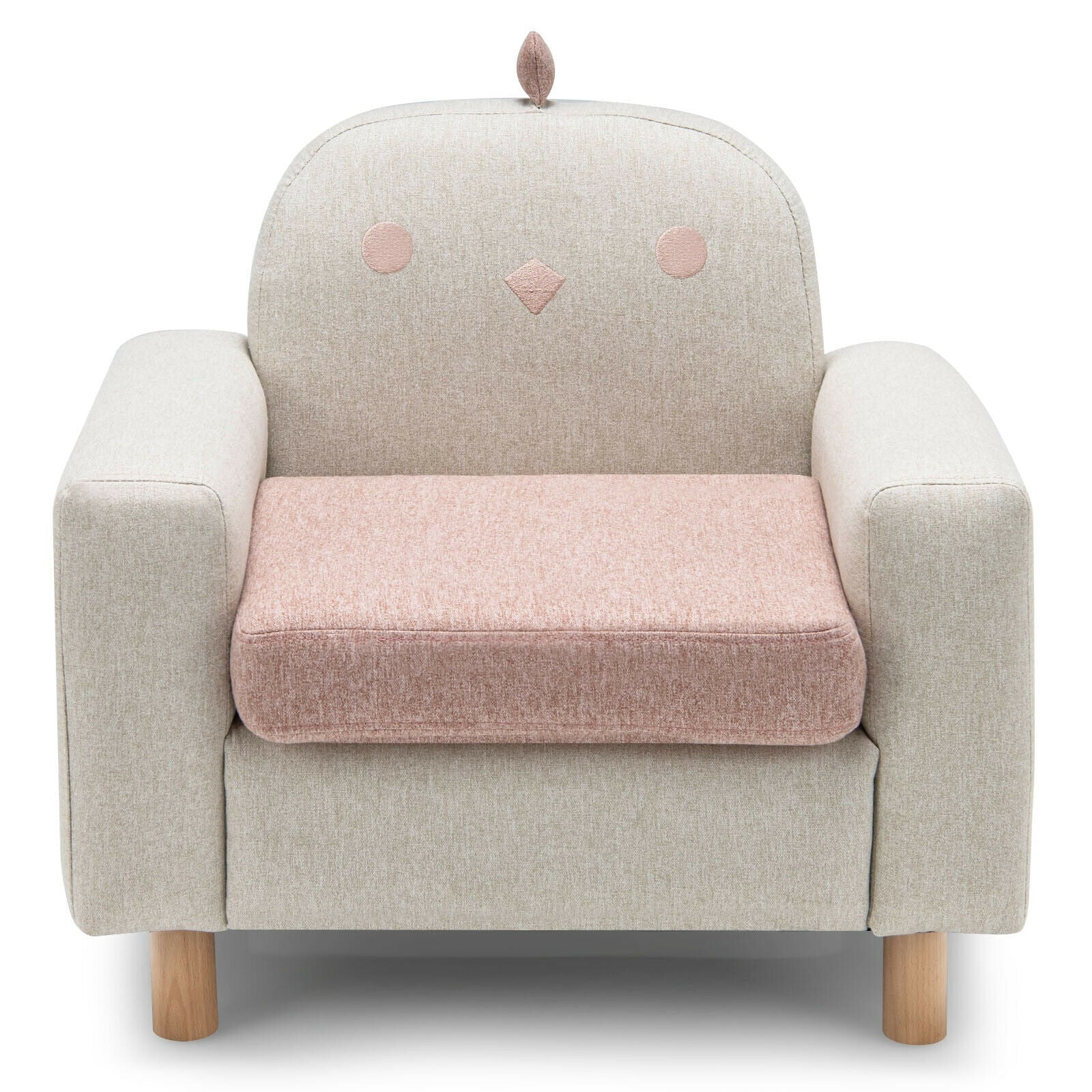 Pink Kids Sofa with Armrests & Thick Cushion - Comfortable Children's Armchair for Playroom, Bedroom or Nursery - Perfect for Reading, Relaxing & Playtime