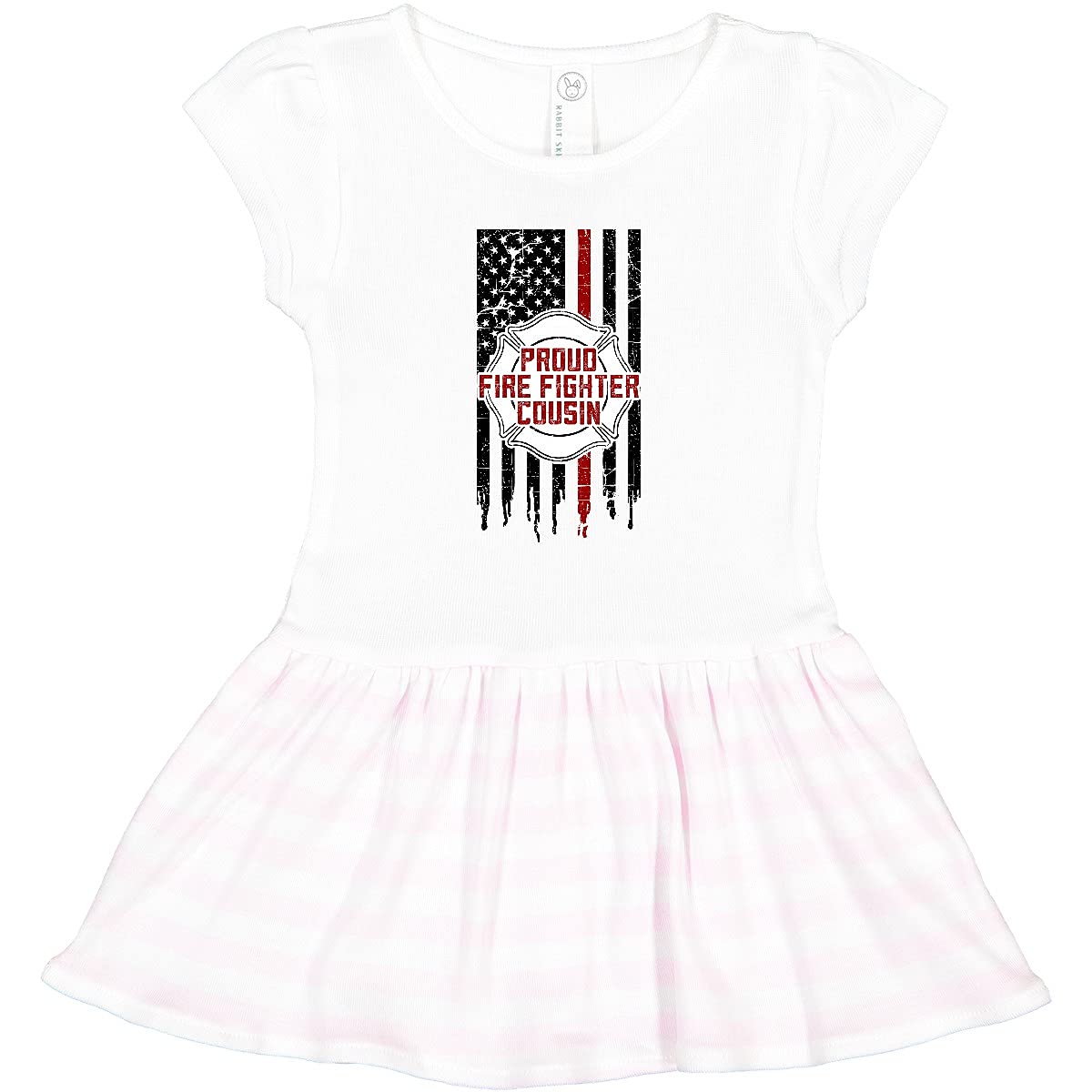 Inktastic Proud Firefighter Cousin Toddler Dress - Cute & Comfortable Firefighter-Themed Outfit for Kids - Perfect for Birthday Parties, Family Gatherings & Firefighter Appreciation Events