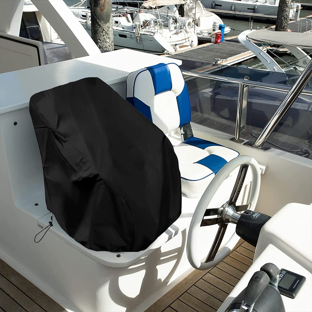 **Waterproof Boat Seat Cover for Captain's Chair - Dustproof & UV-Resistant Pontoon Boat Seat Protector | Perfect for Helm Chairs, Bench Seats & Outdoor Marine Use**