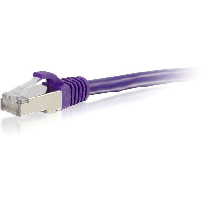 1Ft Cat6 Snagless Shielded (STP) Ethernet Network Patch Cable - Purple | High-Speed Internet & Gaming Connection for Home & Office Use