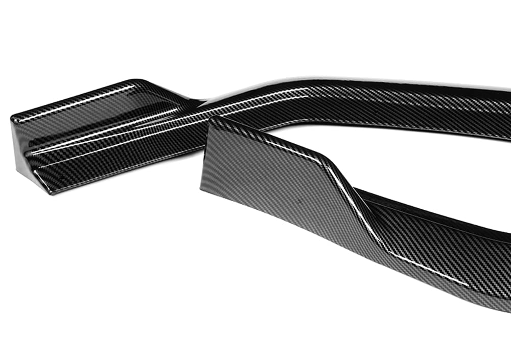 5PCS Front Bumper Lip & Side Skirt Kit for Ford Mustang 2018-2023 - ABS Carbon Fiber Style Body Splitter, Rocker Winglet & Diffuser - Enhances Aerodynamics & Sporty Look (Street Racing & Car Shows)