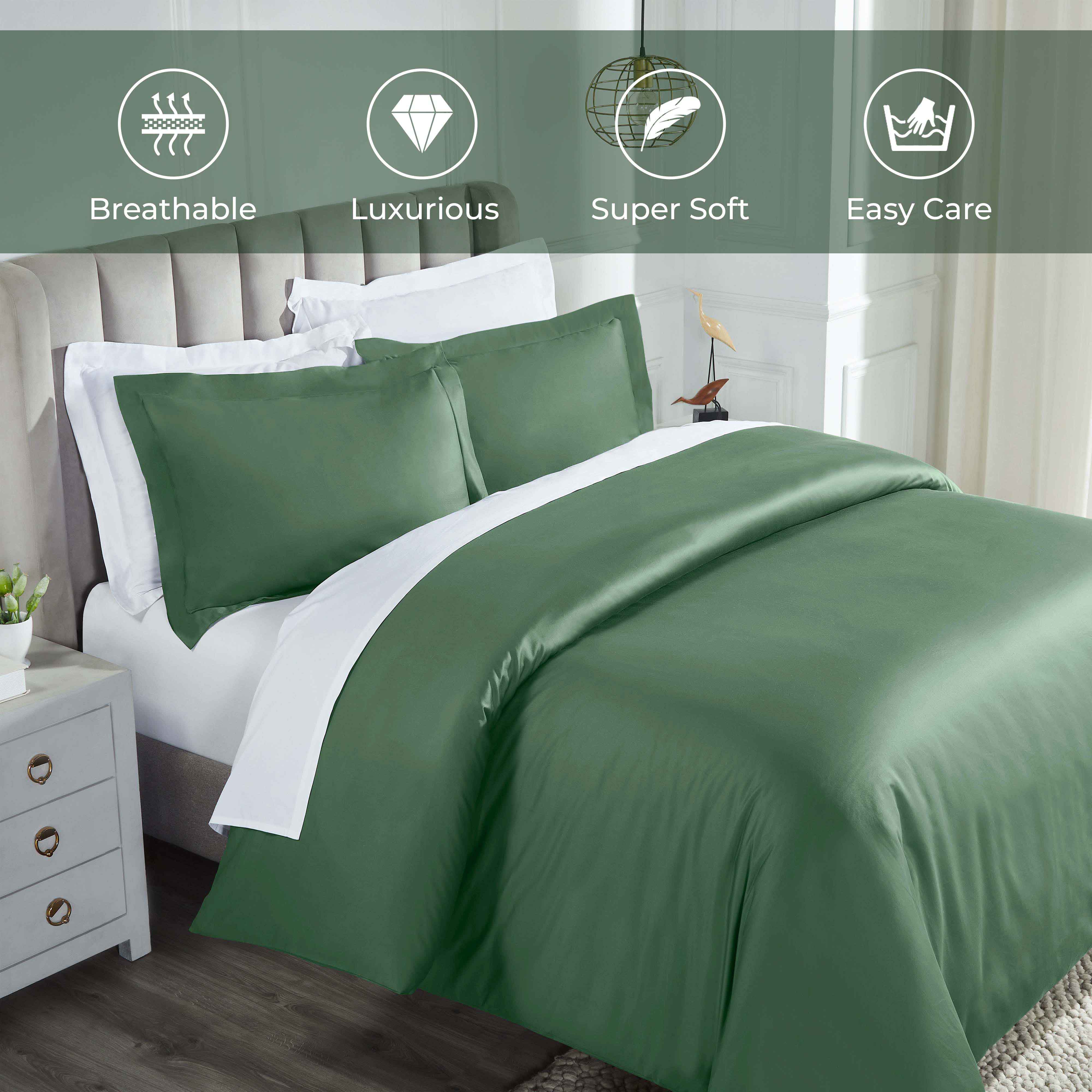 Luxury 850 Thread Count 100% Cotton Duvet Cover Set - King Size, Soft & Breathable Bedding for Hotel-Like Comfort - Perfect for Master Bedrooms, Guest Rooms & Airbnb Stays